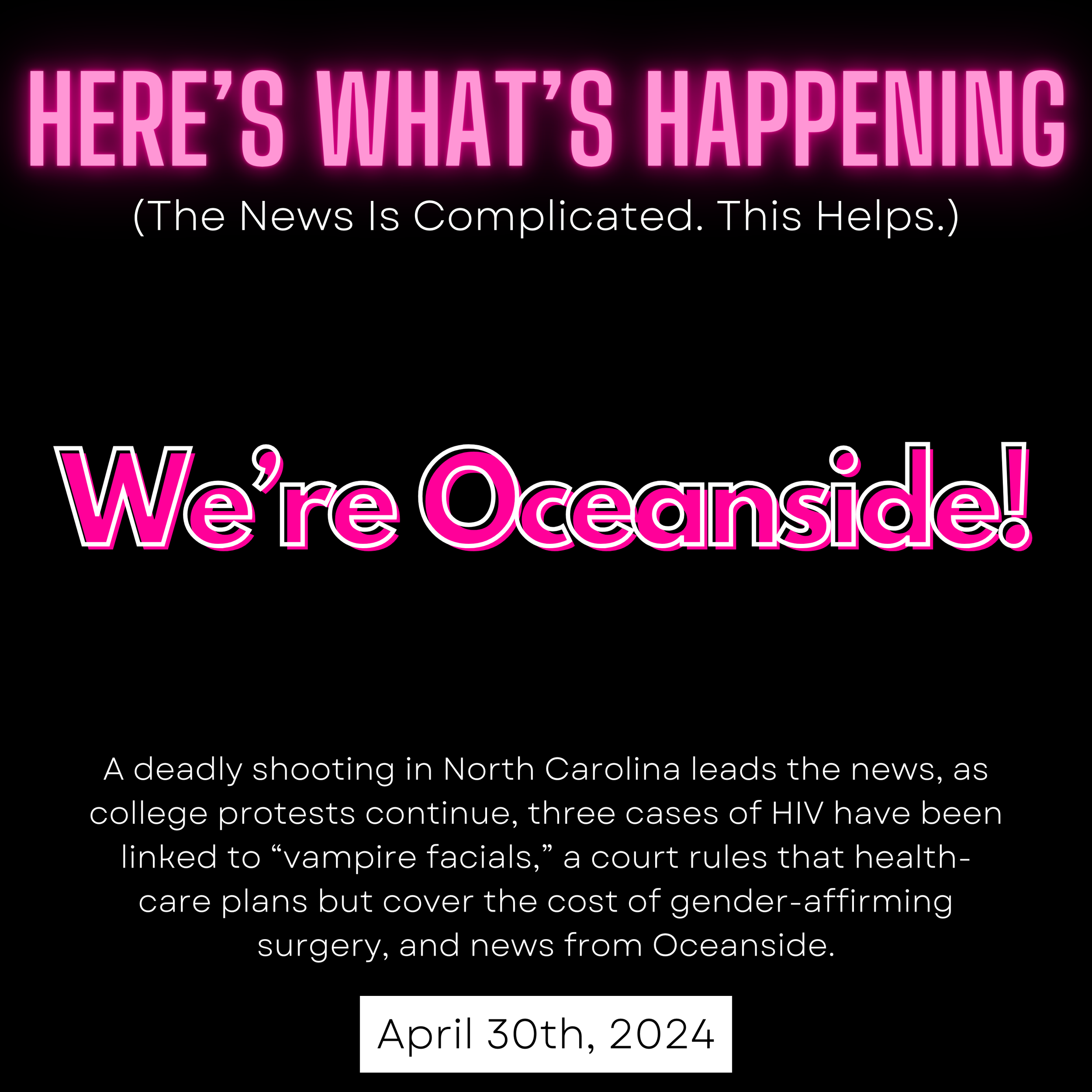 We’re Oceanside!