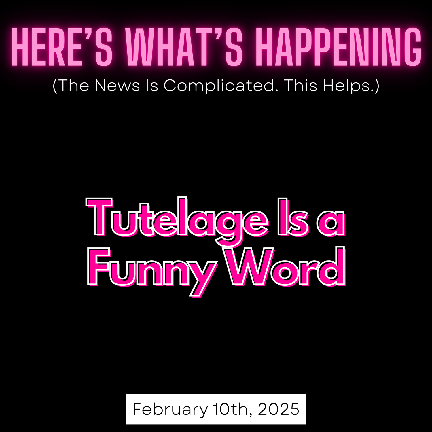 Tutelage Is a Funny Word episode artwork