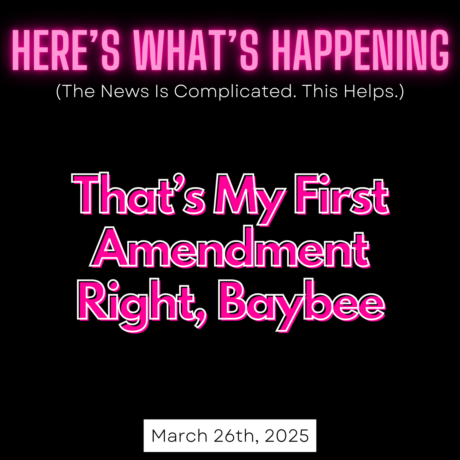 That’s My First Amendment Right, Baybee episode artwork