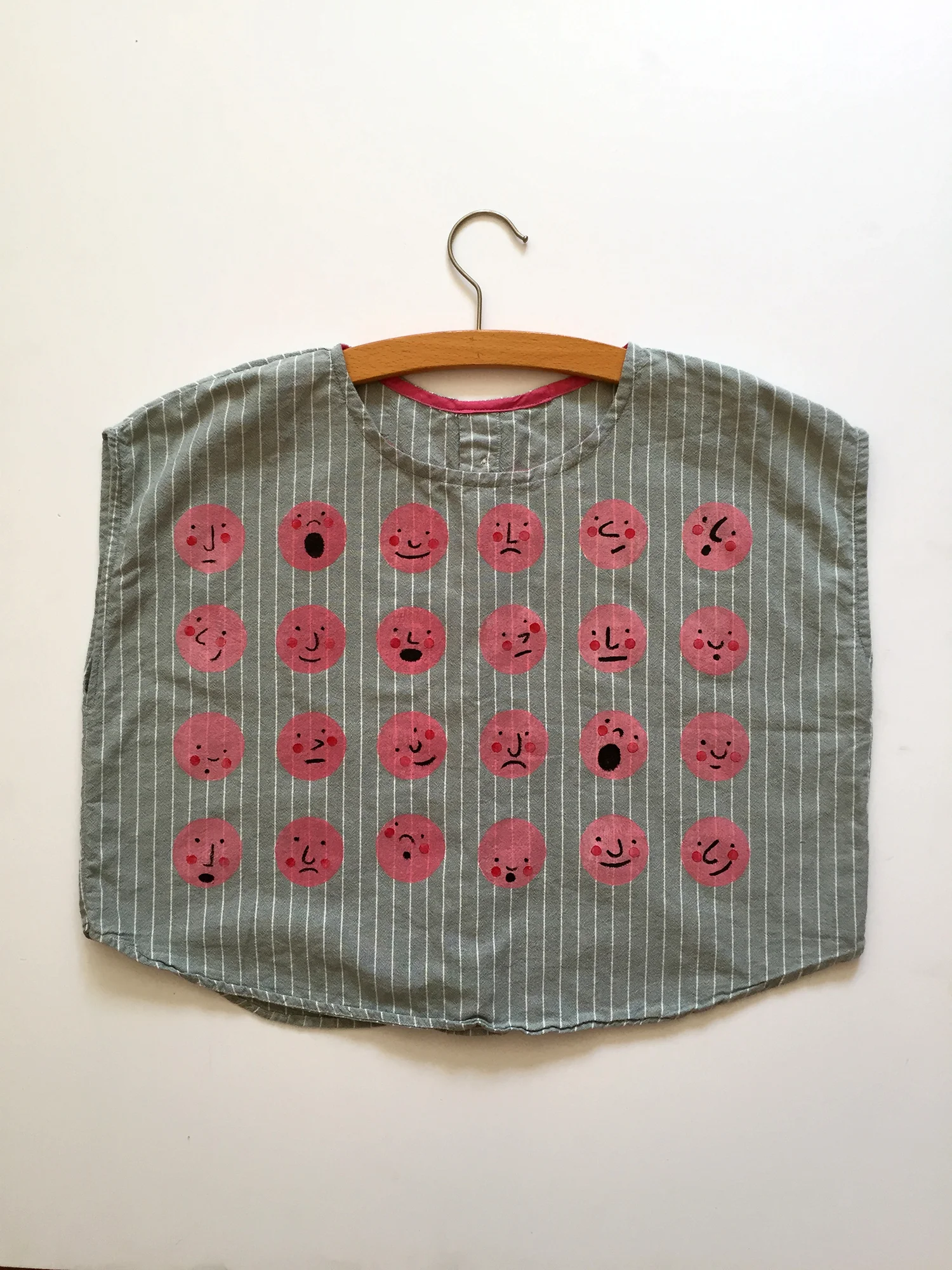 So much to blush about // Recycled cotton box top, block printed and hand painted // October 2017