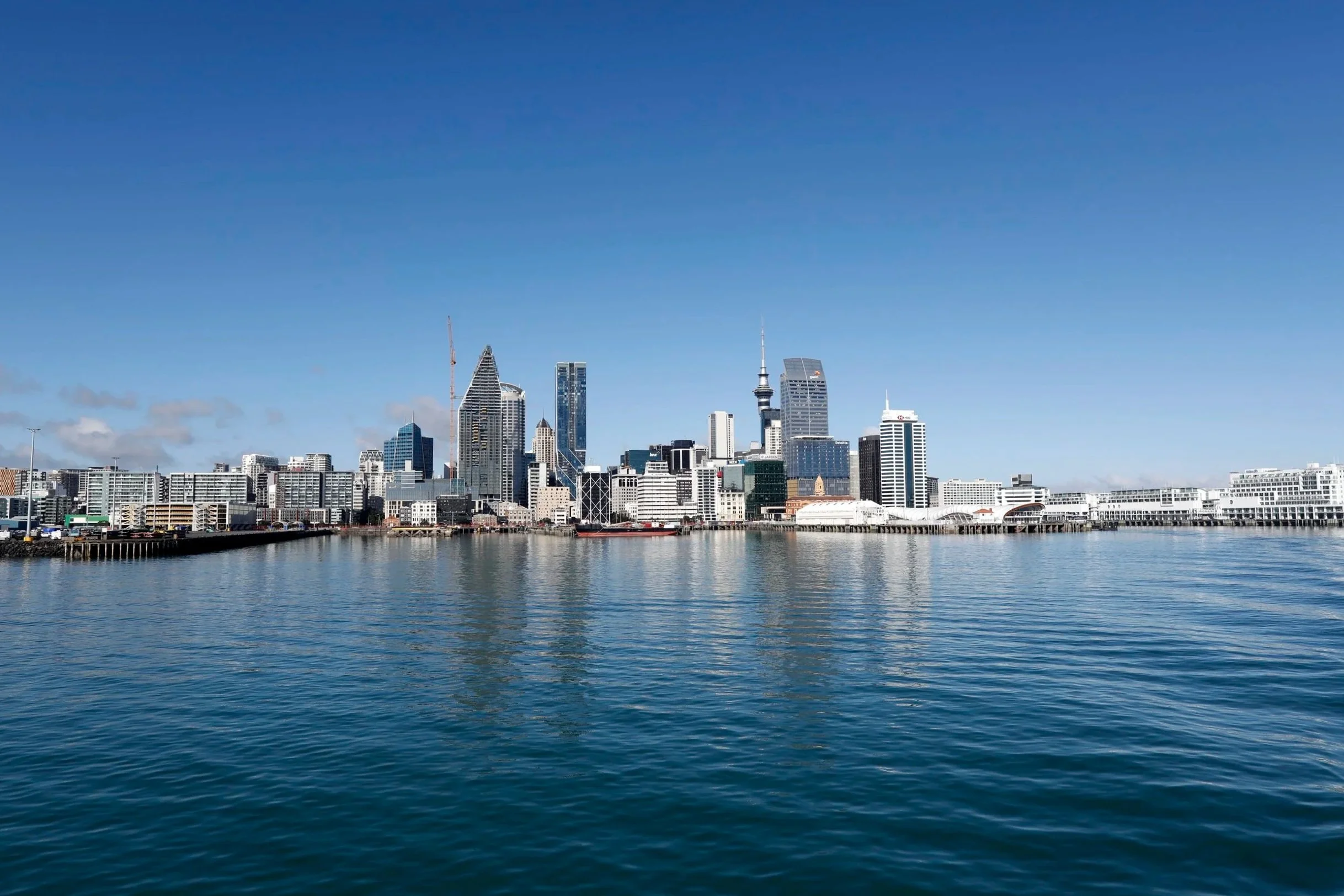 Downtown Auckland with skyscrapers