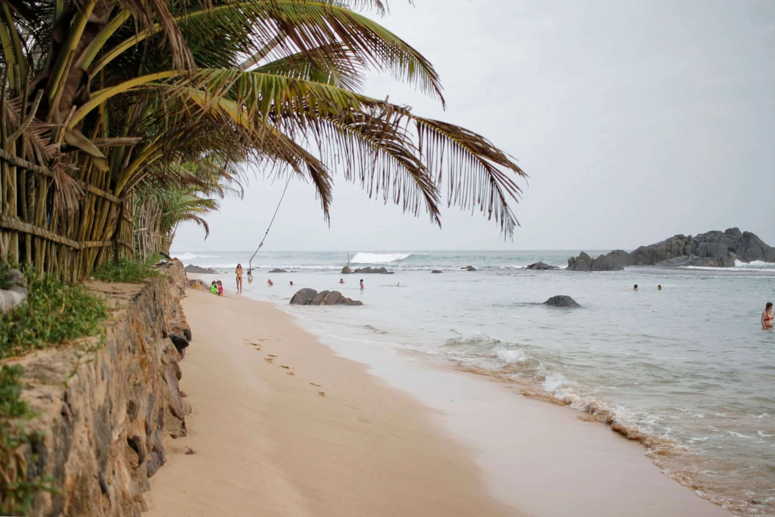 Dalawella Beach rope swing
