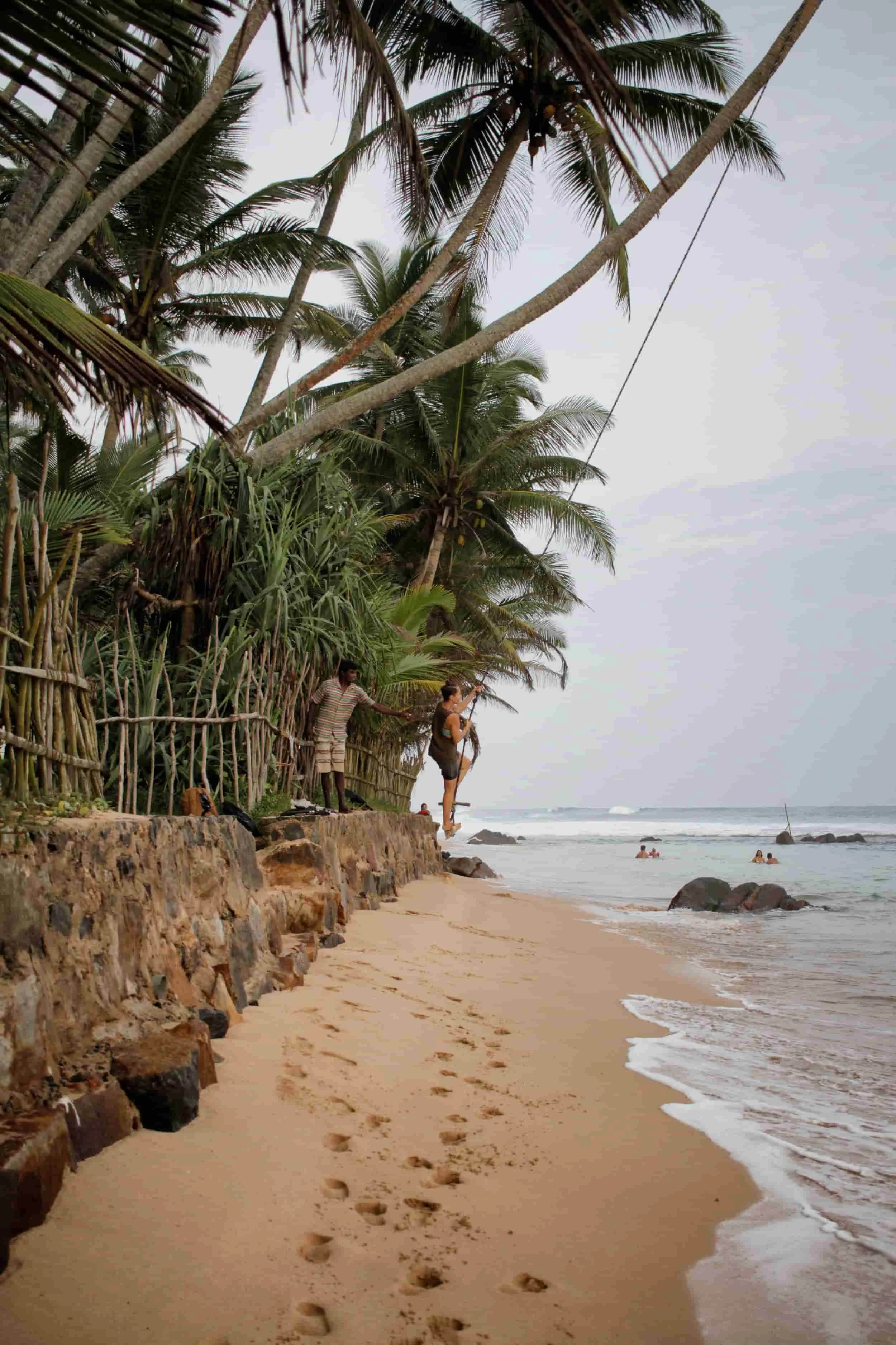 Dalawella Beach rope swing