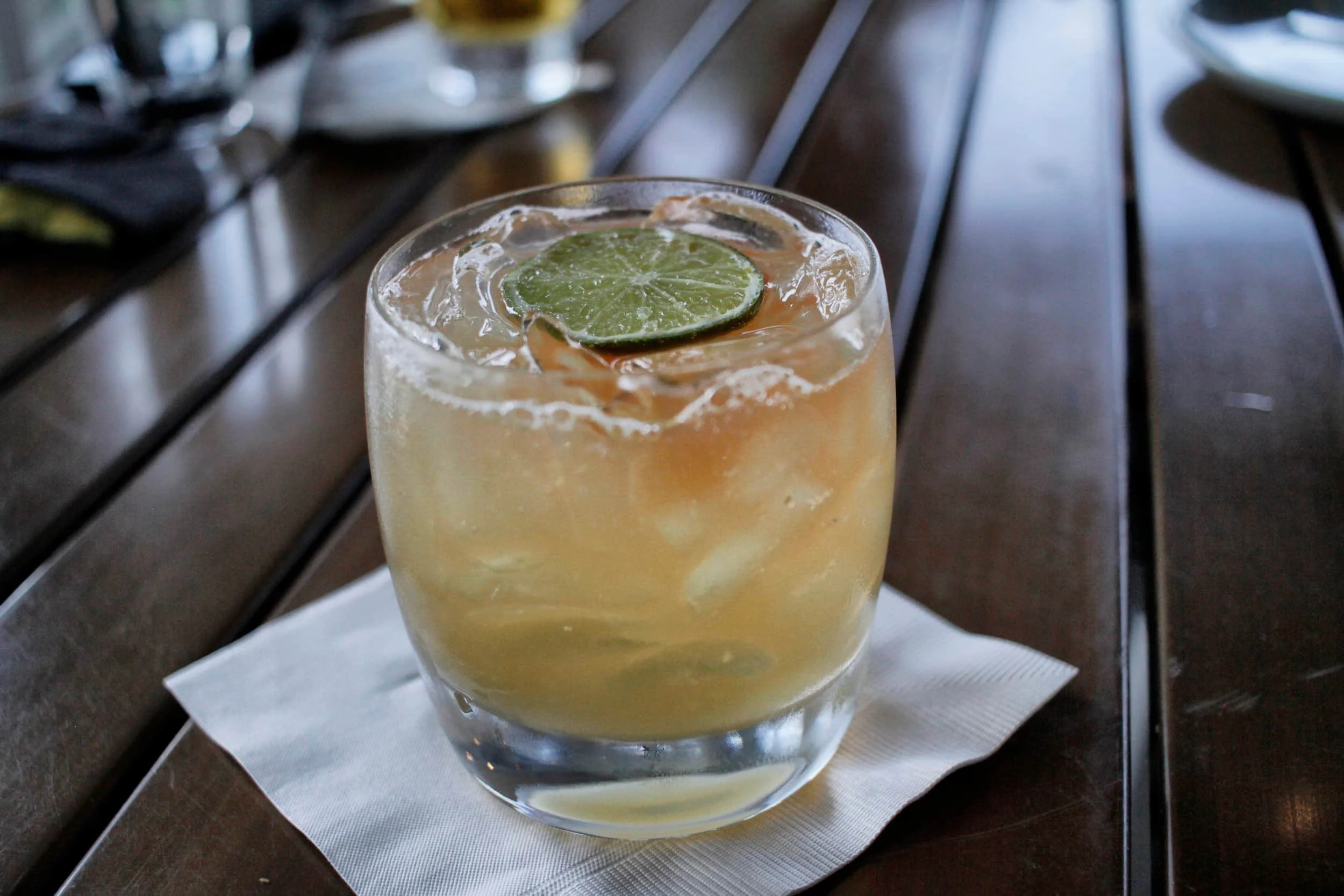 Golden colored cocktail