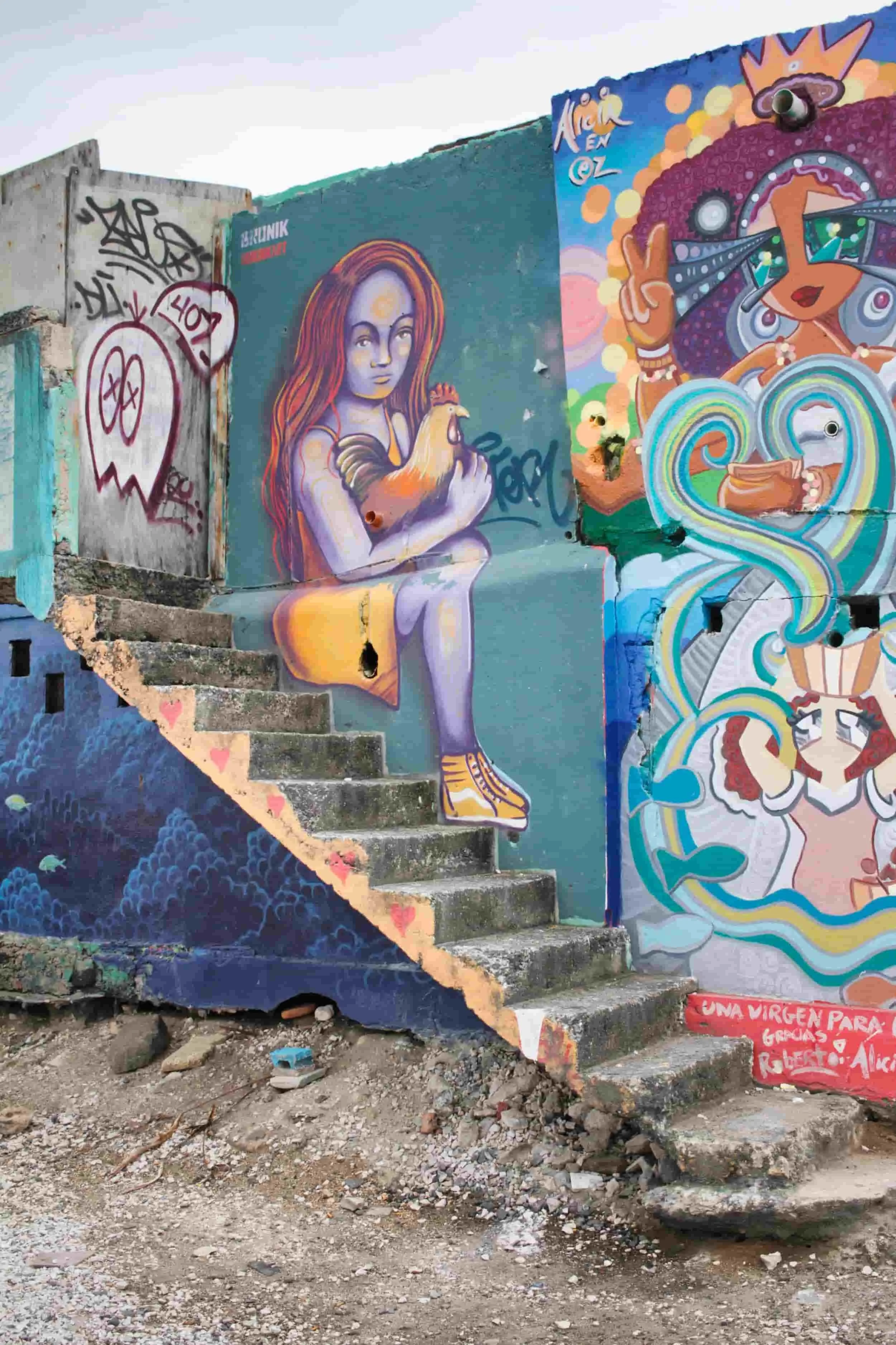 Grafitti buildings in La Parla in Viejo San Juan PR