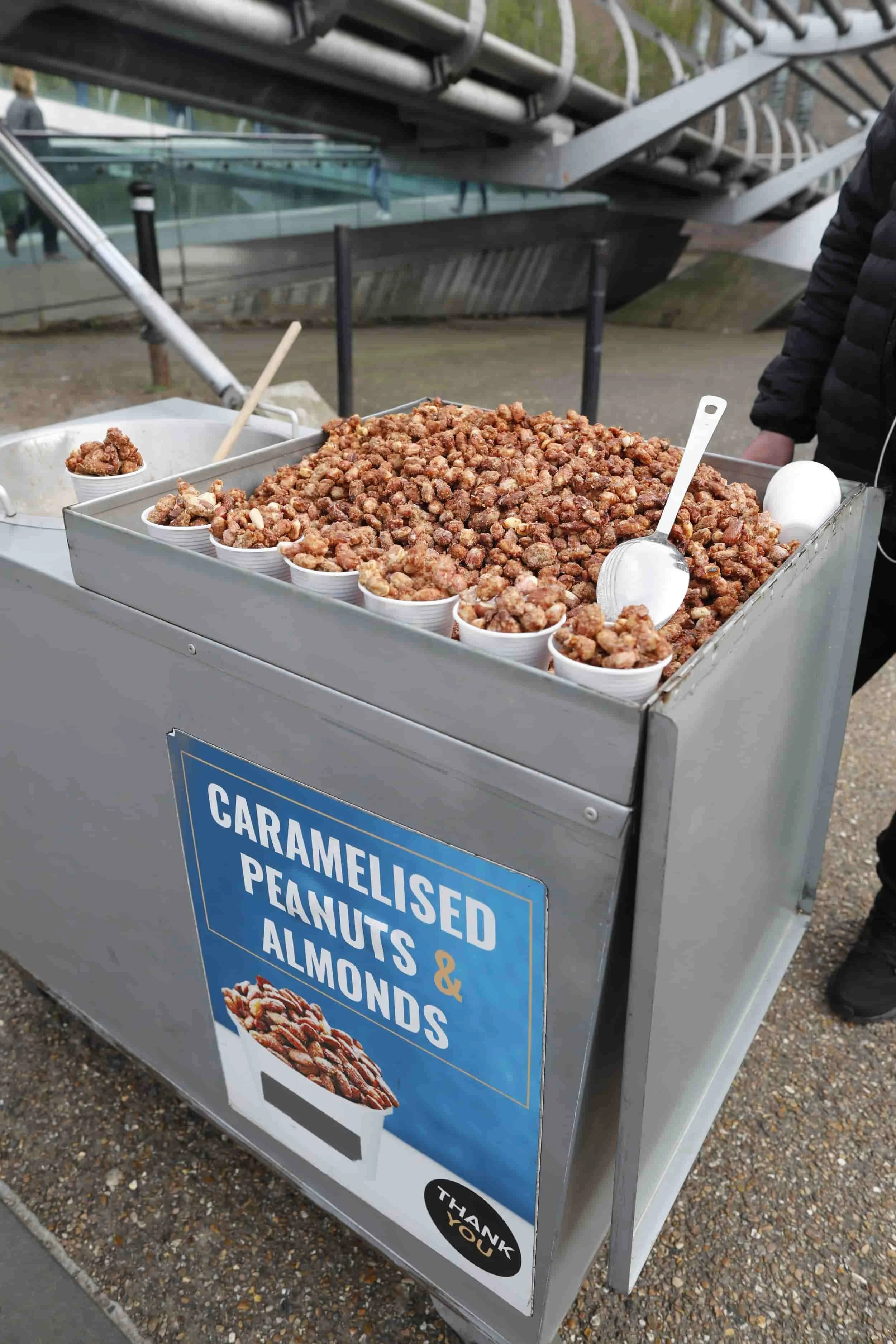 Toasted nuts cart on River Thames in London