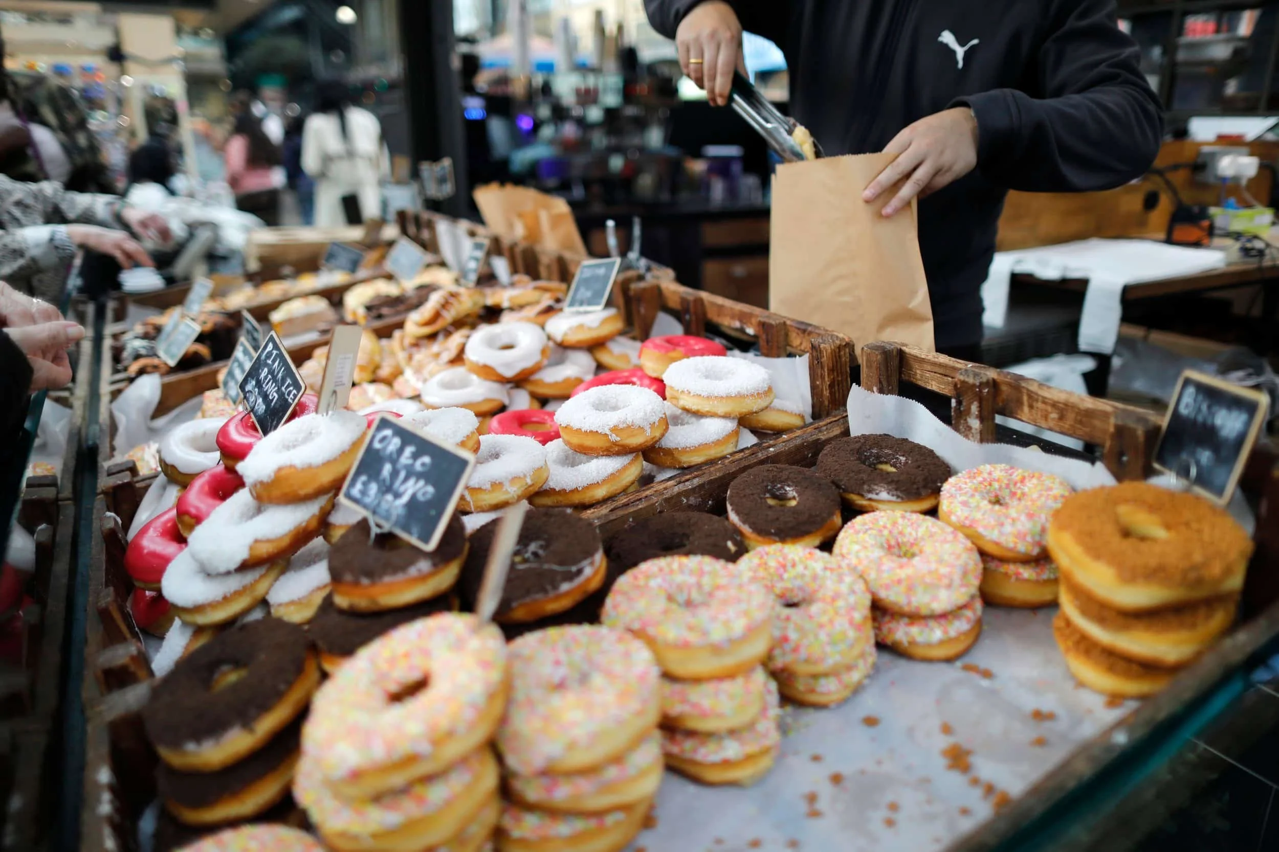 Food stalls at Old Spitalfields Market, best market in London