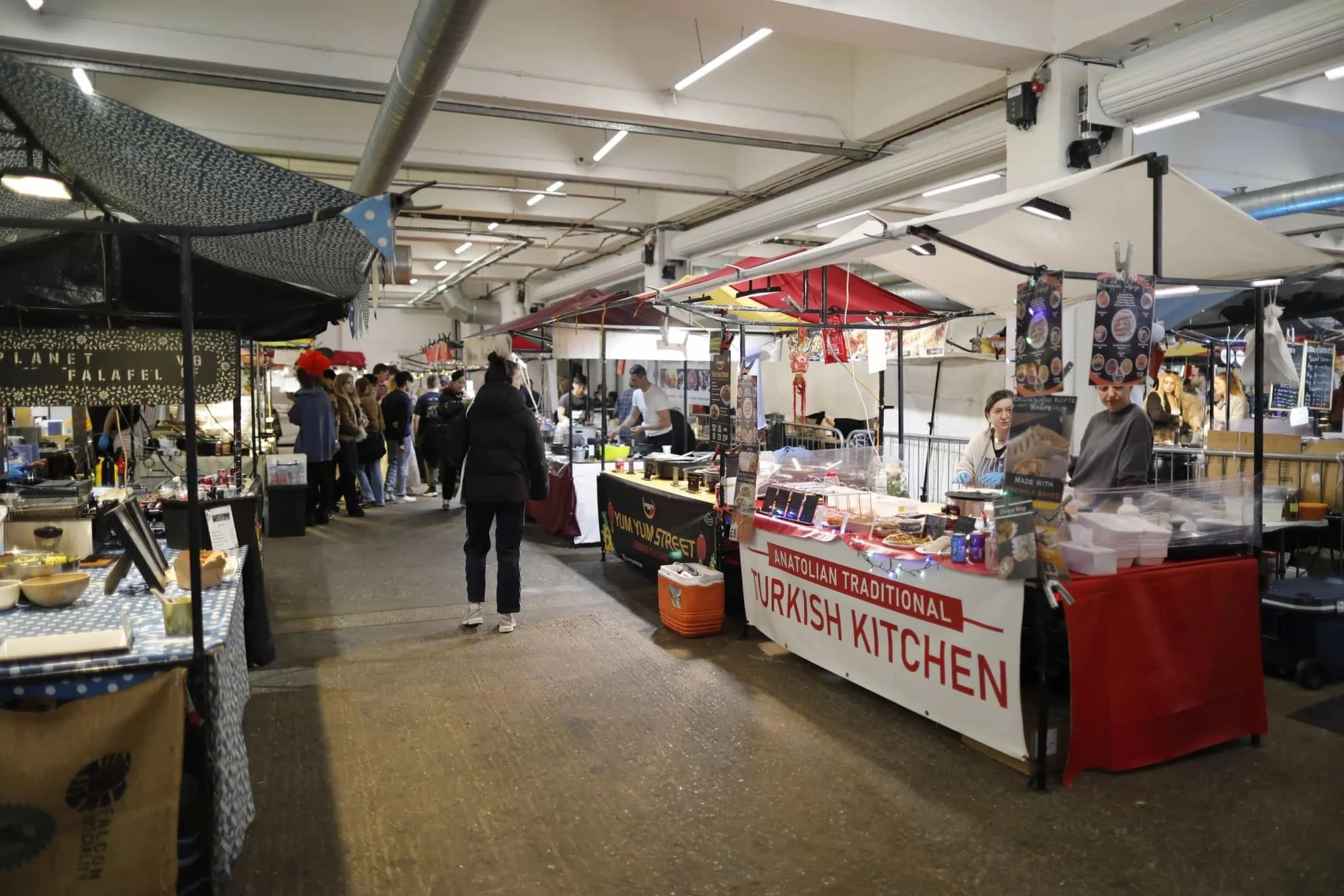 Food market in Brick Lane in London