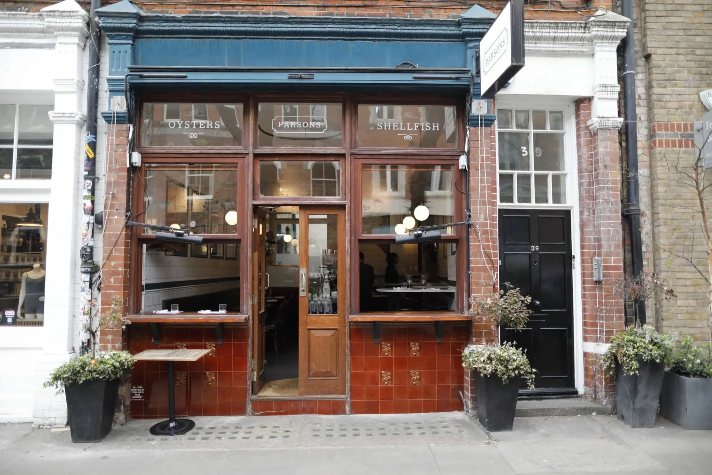 Front of Parson's restaurant in London