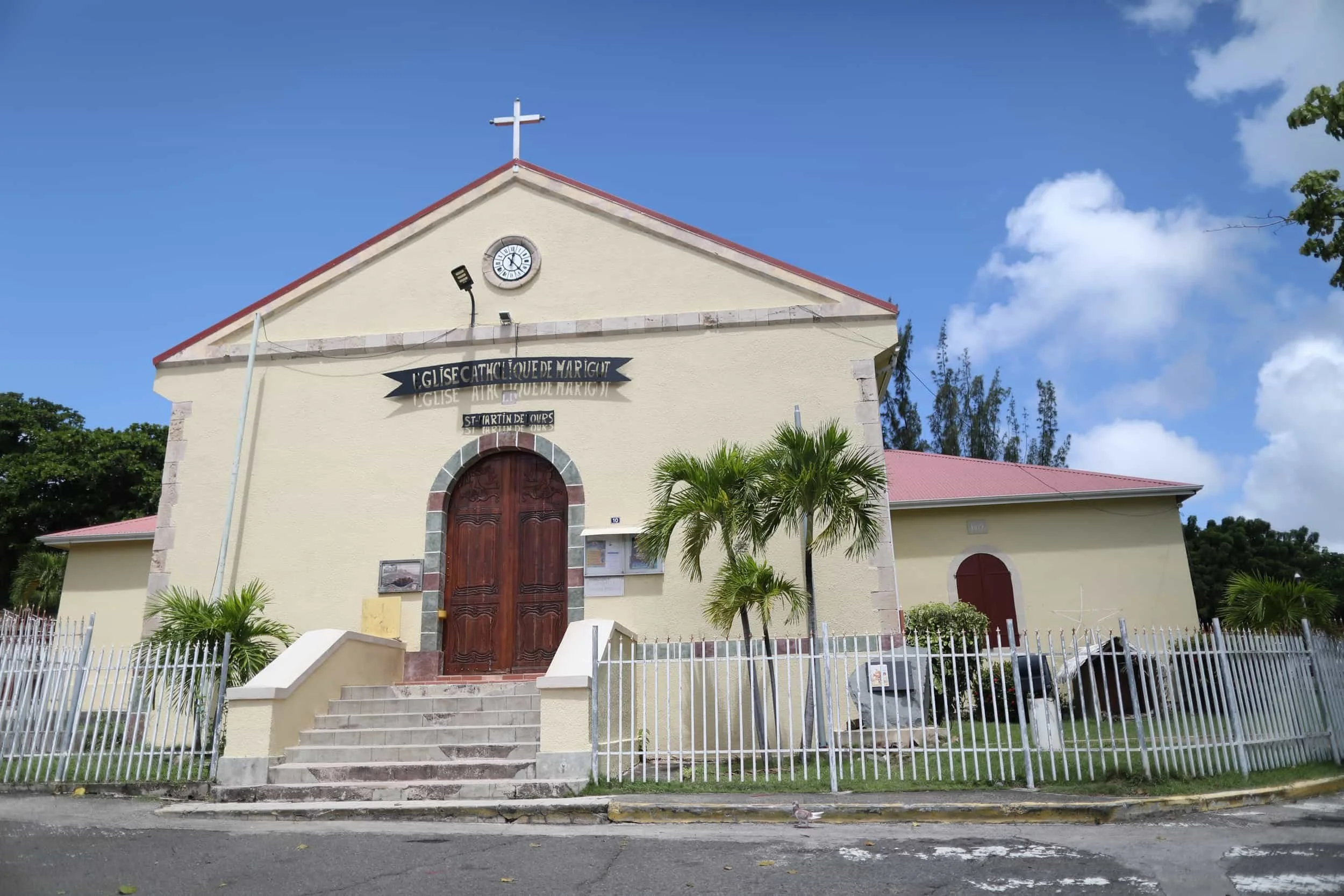 Yellow church in Marigot in Saint Martin