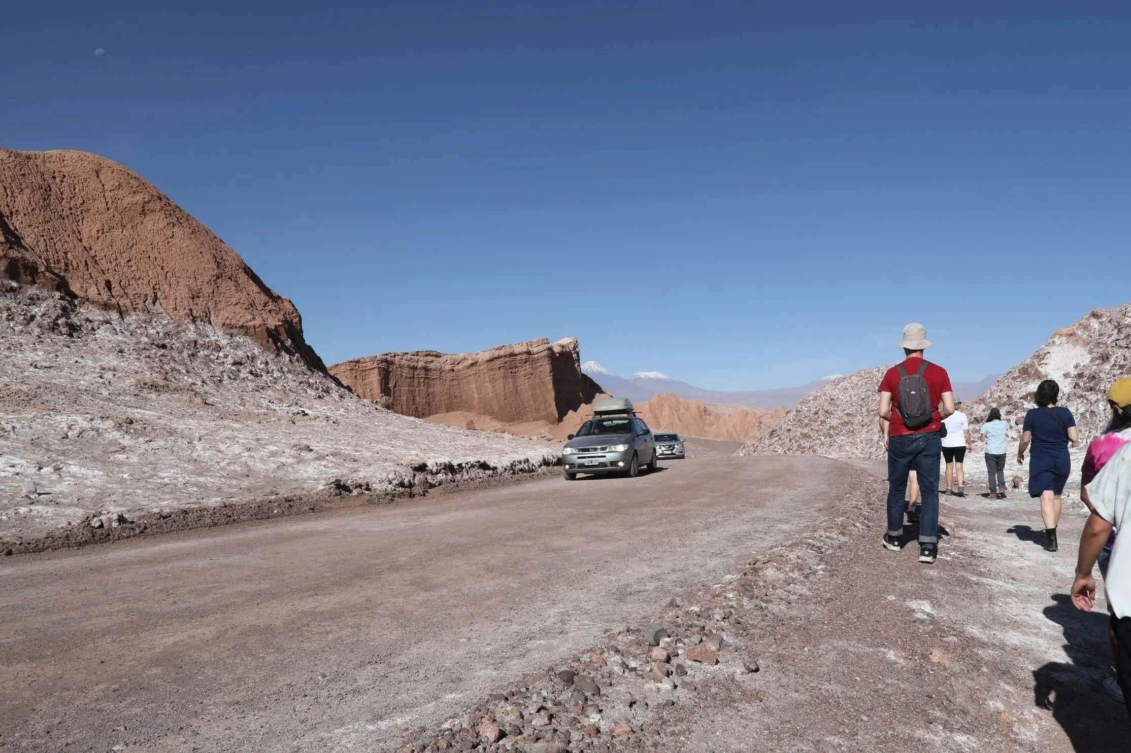Amphitheater rock formation in Valle de la Luna Chile, otherworldly landscape