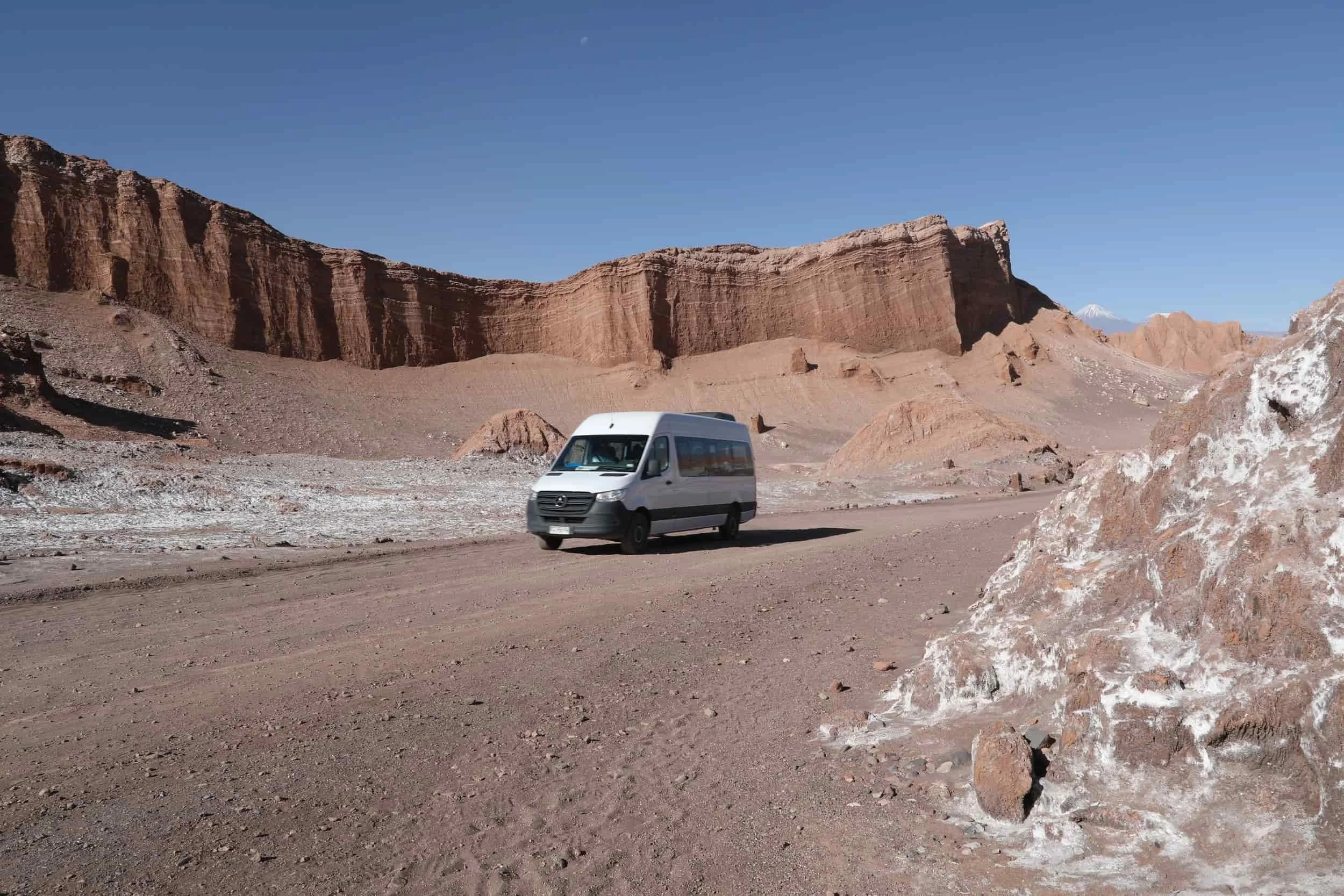Amphitheater rock formation in Valle de la Luna Chile, otherworldly landscape