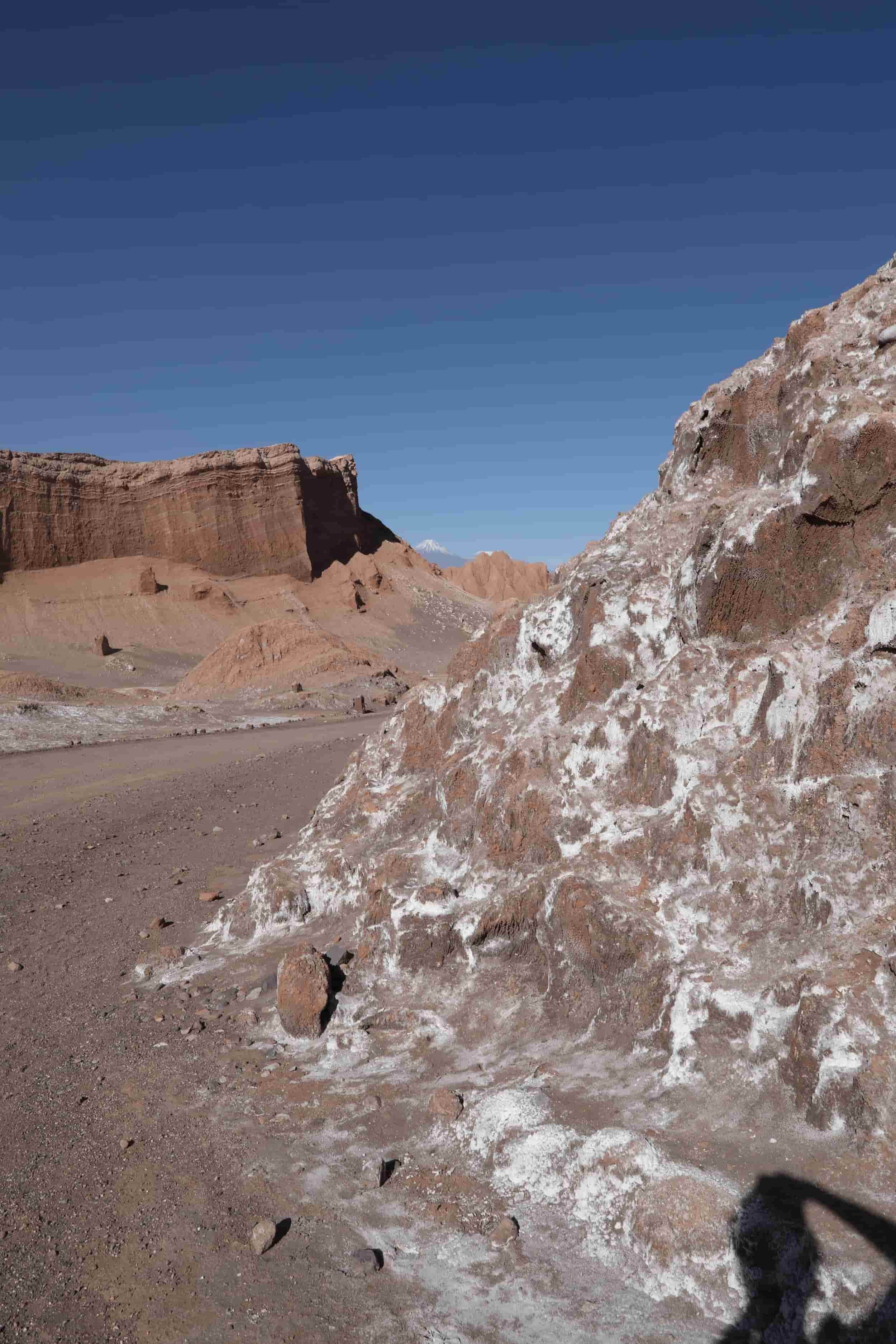 Amphitheater rock formation in Valle de la Luna Chile, otherworldly landscape