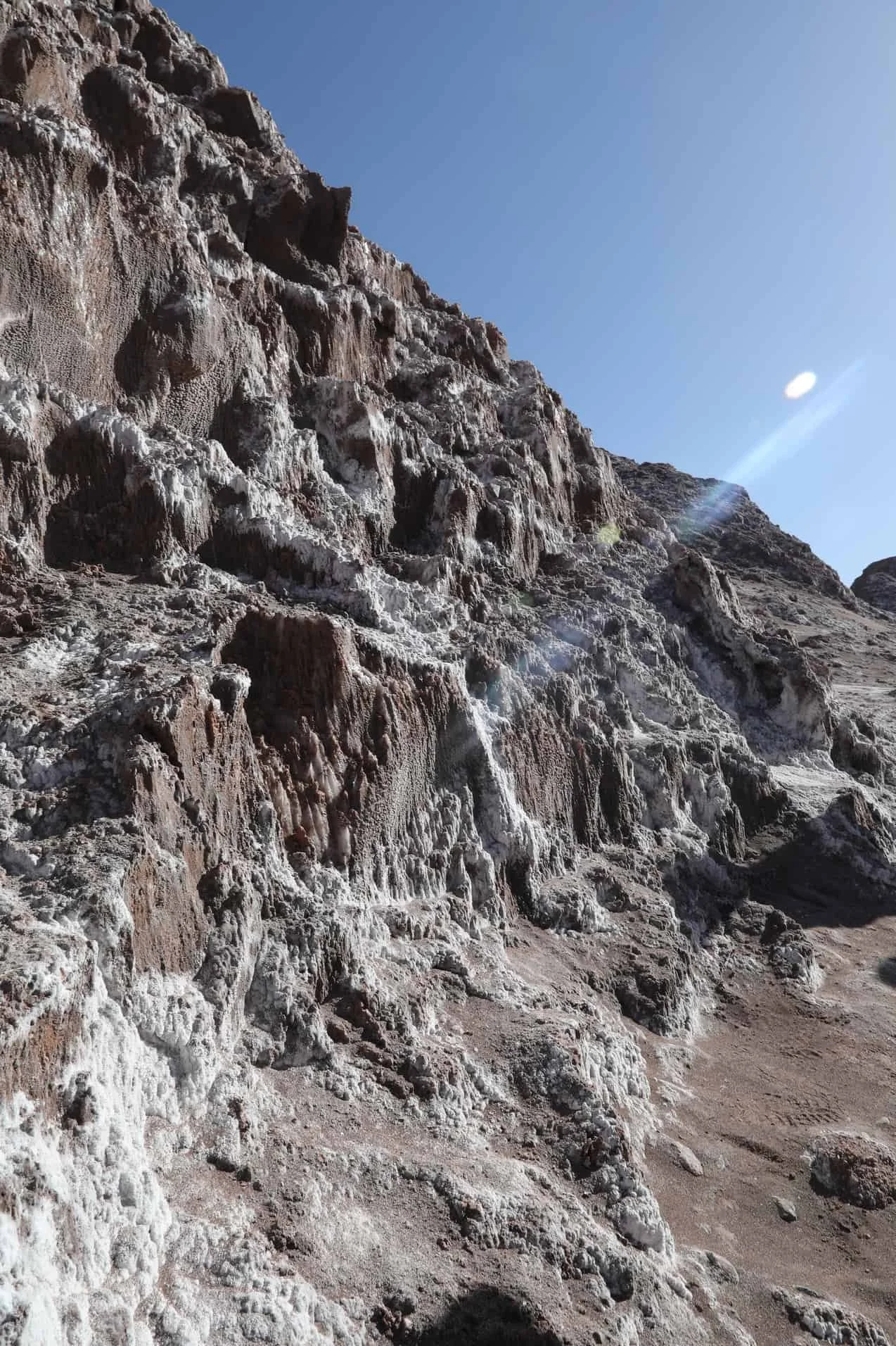 Rock formation in Valle de la Luna Chile, otherworldly landscape