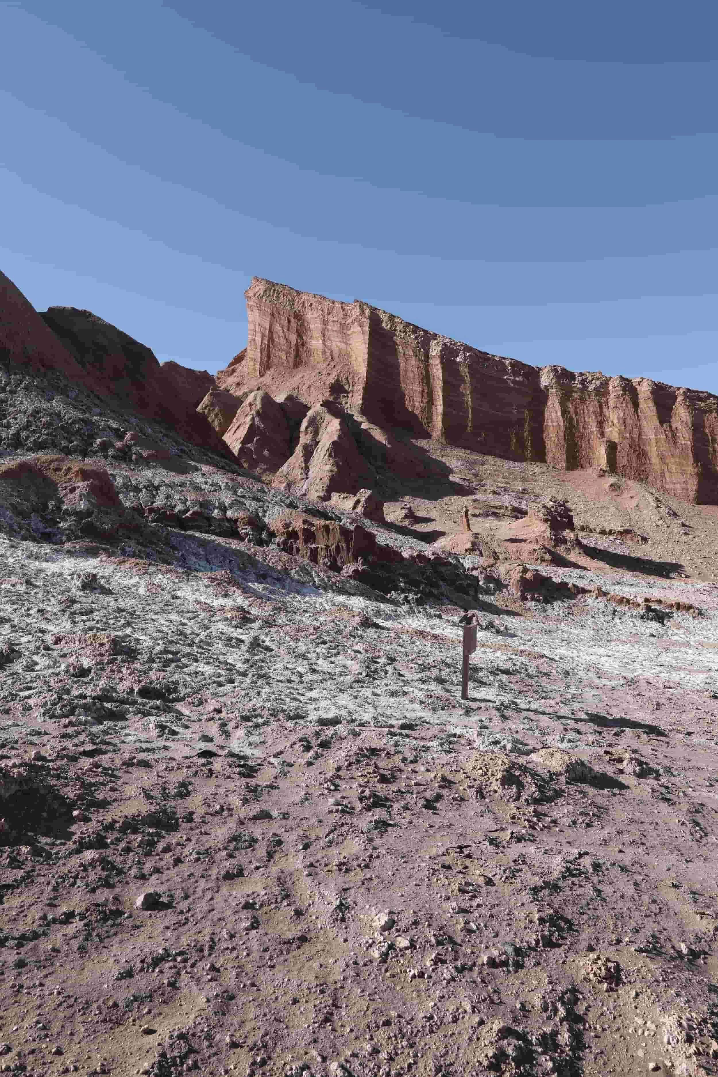 Rock formation in Valle de la Luna Chile, otherworldly landscape