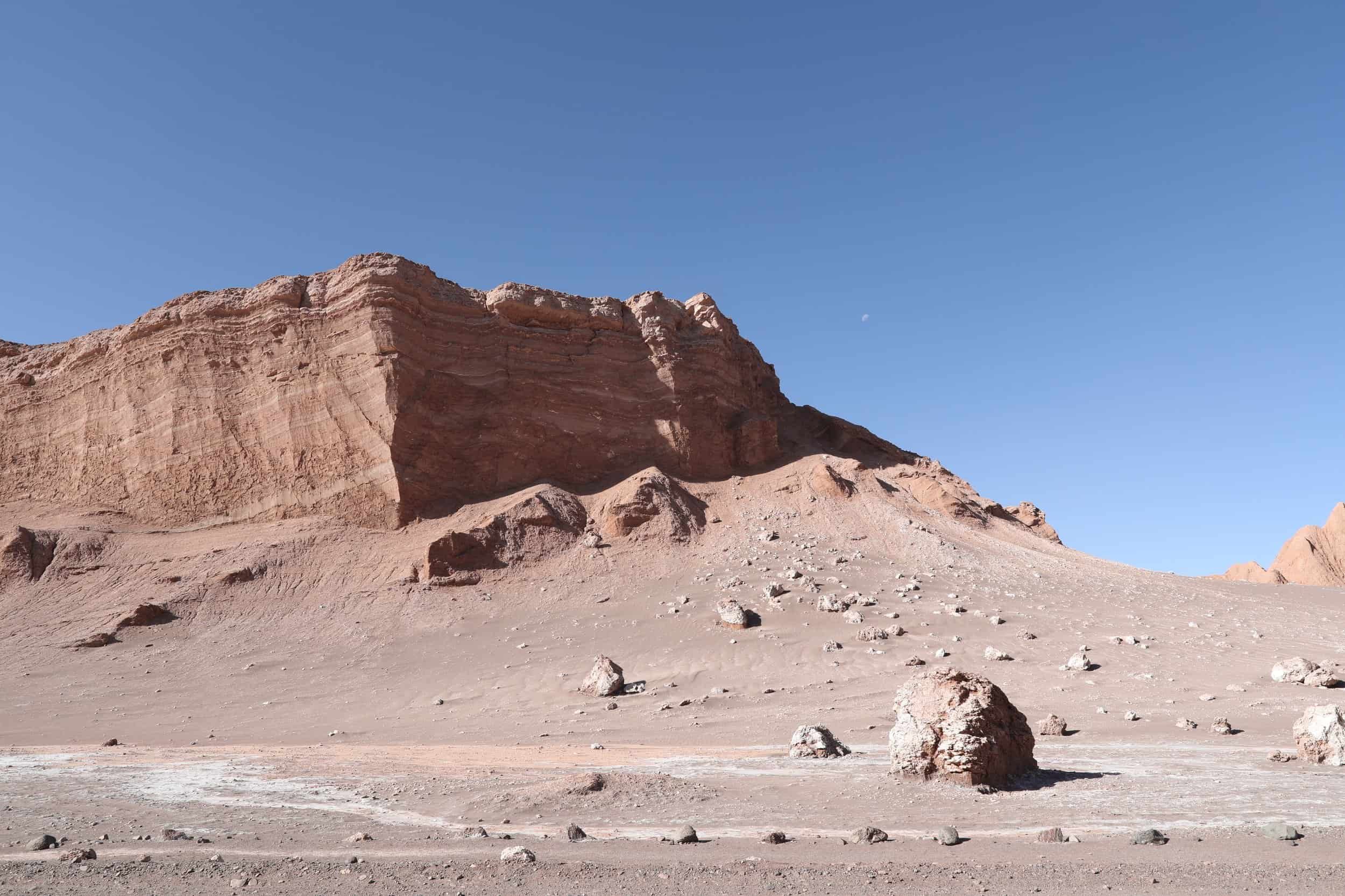 Rock formation in Valle de la Luna Chile, otherworldly landscape