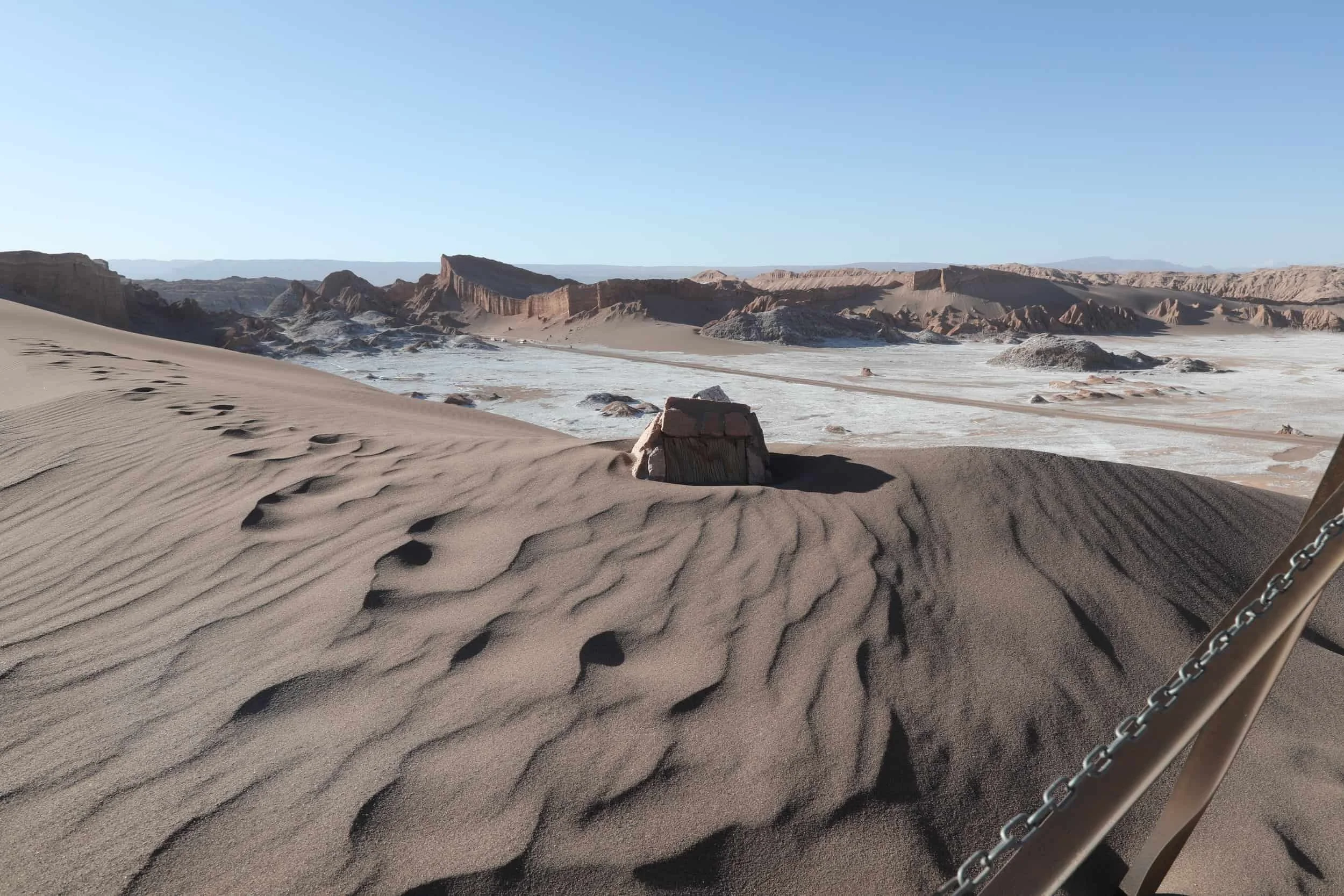 Valle de la Luna Chile, otherworldly landscape, at the top of Great Dune