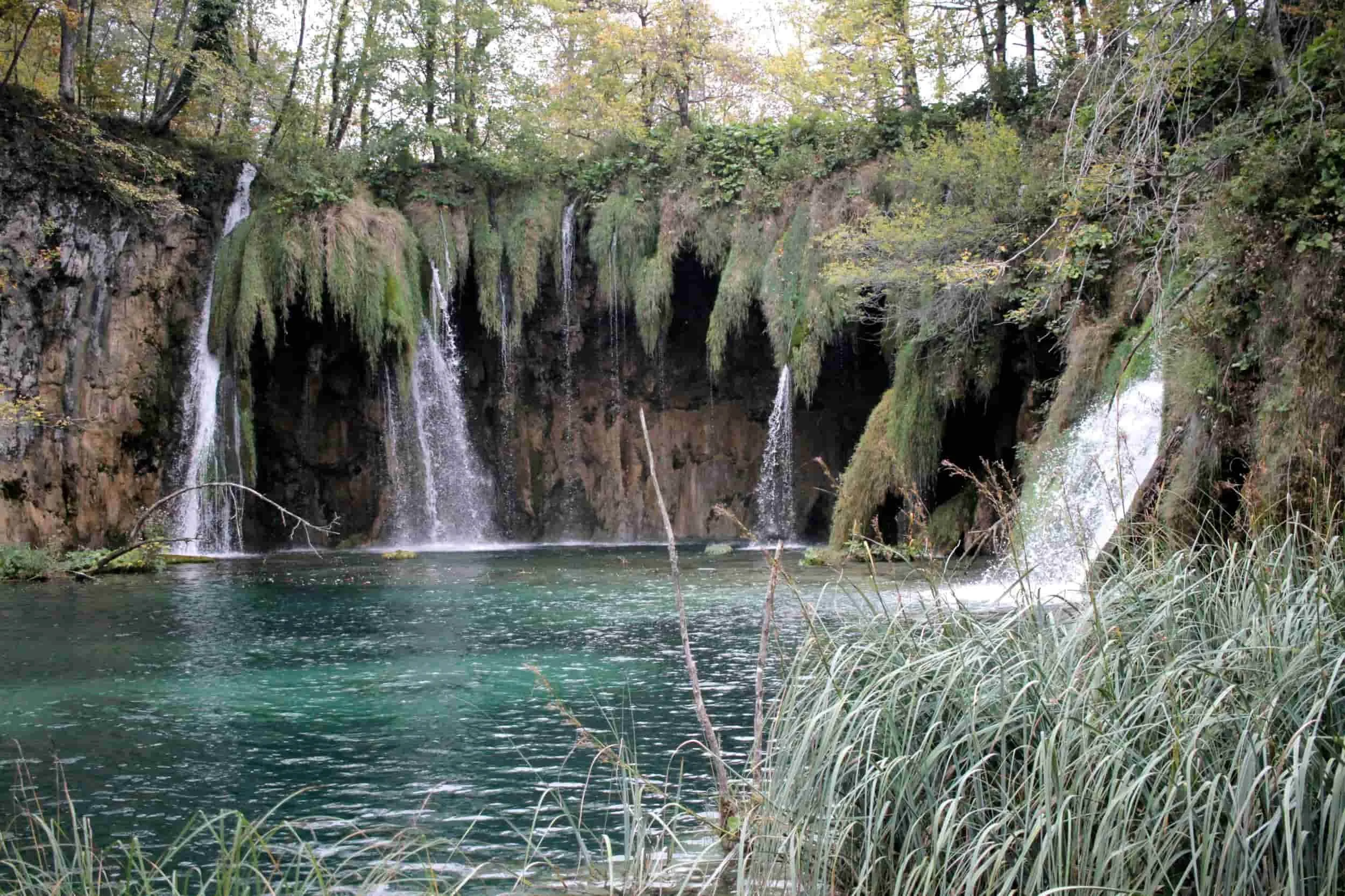 Forest, waterfall and lake views of Upper Lakes at Plitviče Lakes National Park Croatia