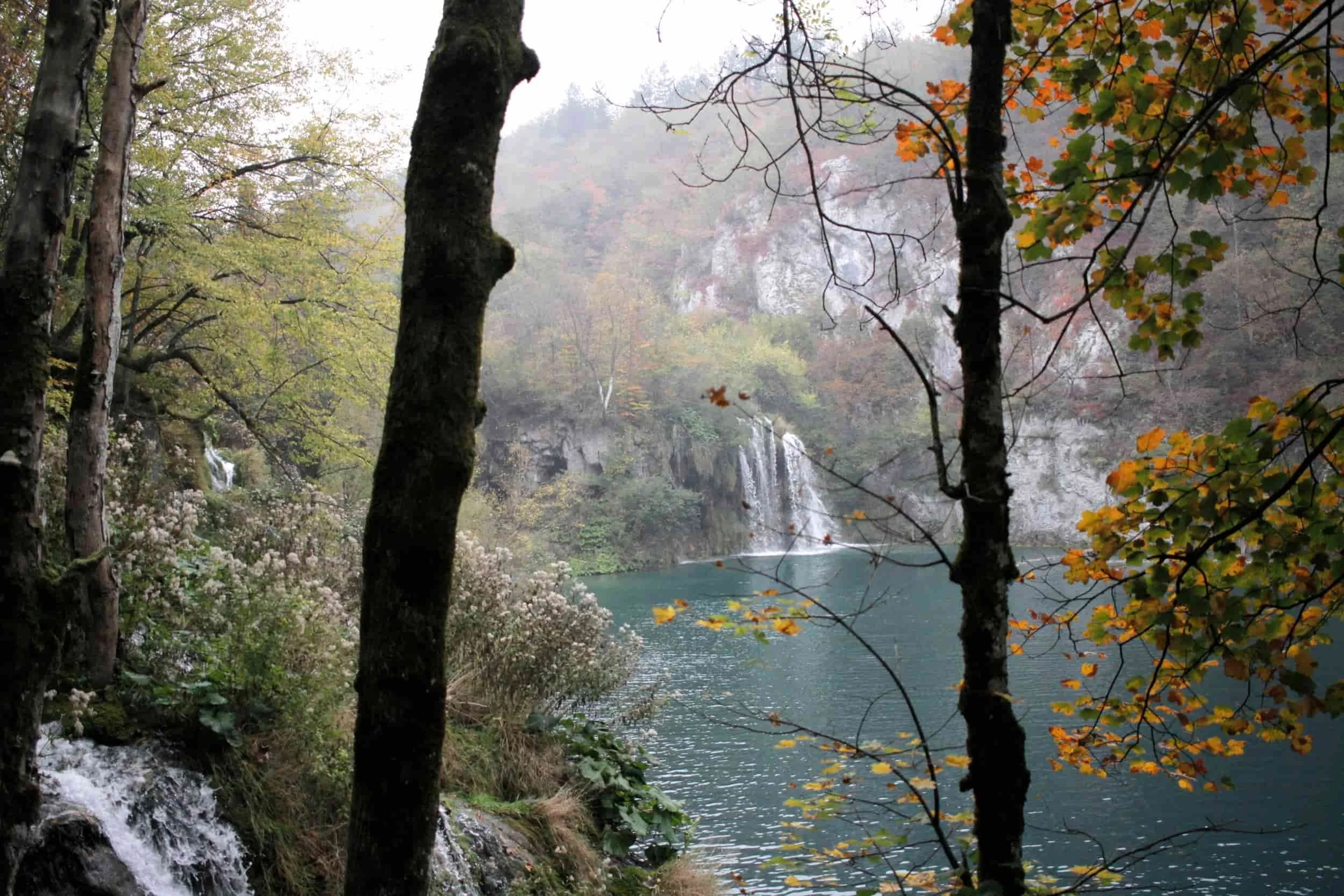 Forest, waterfall and lake views of Lower Lakes at Plitviče Lakes National Park Croatia