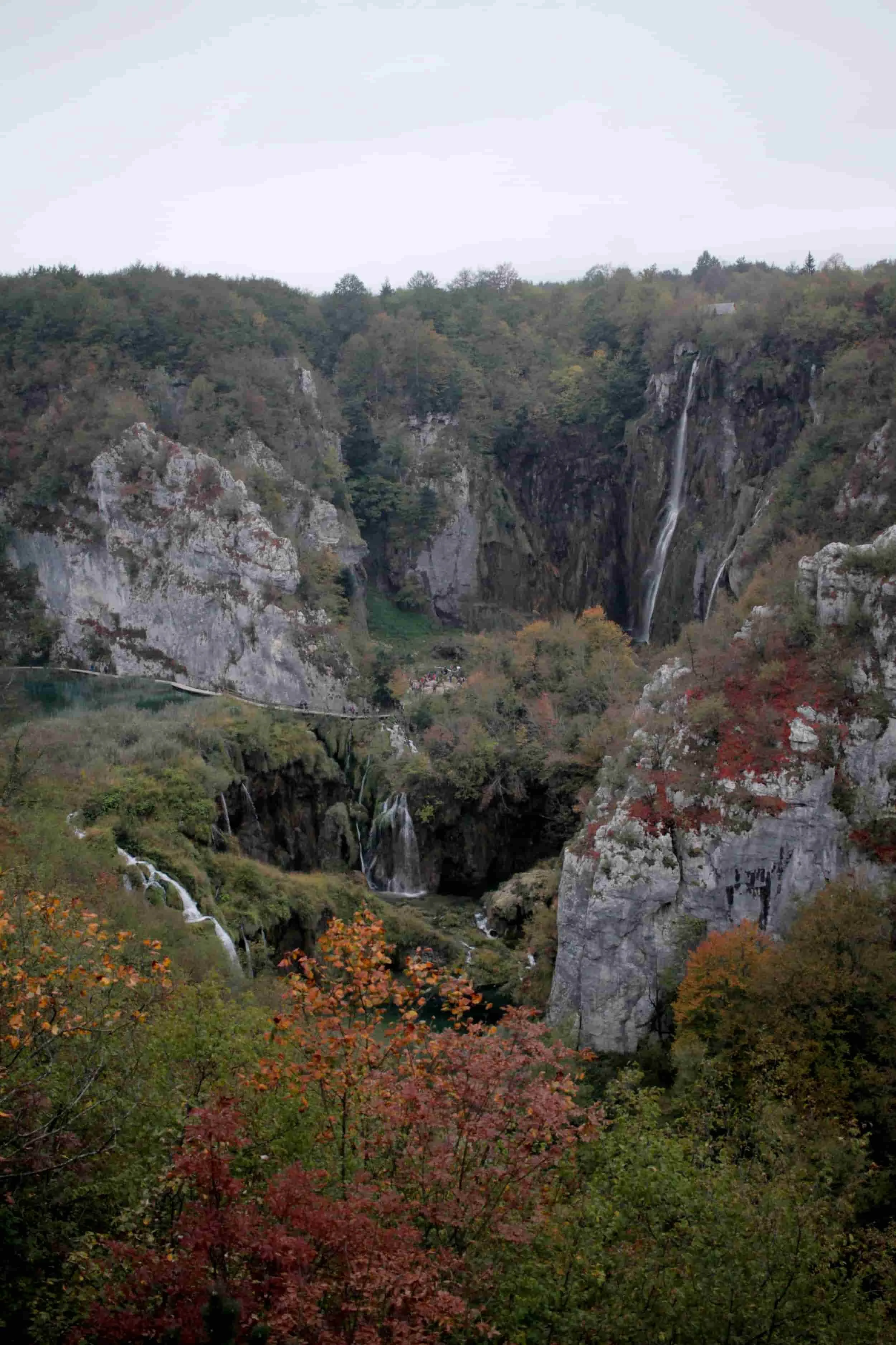 Forest, waterfall and lake views of Lower Lakes at Plitviče Lakes National Park Croatia