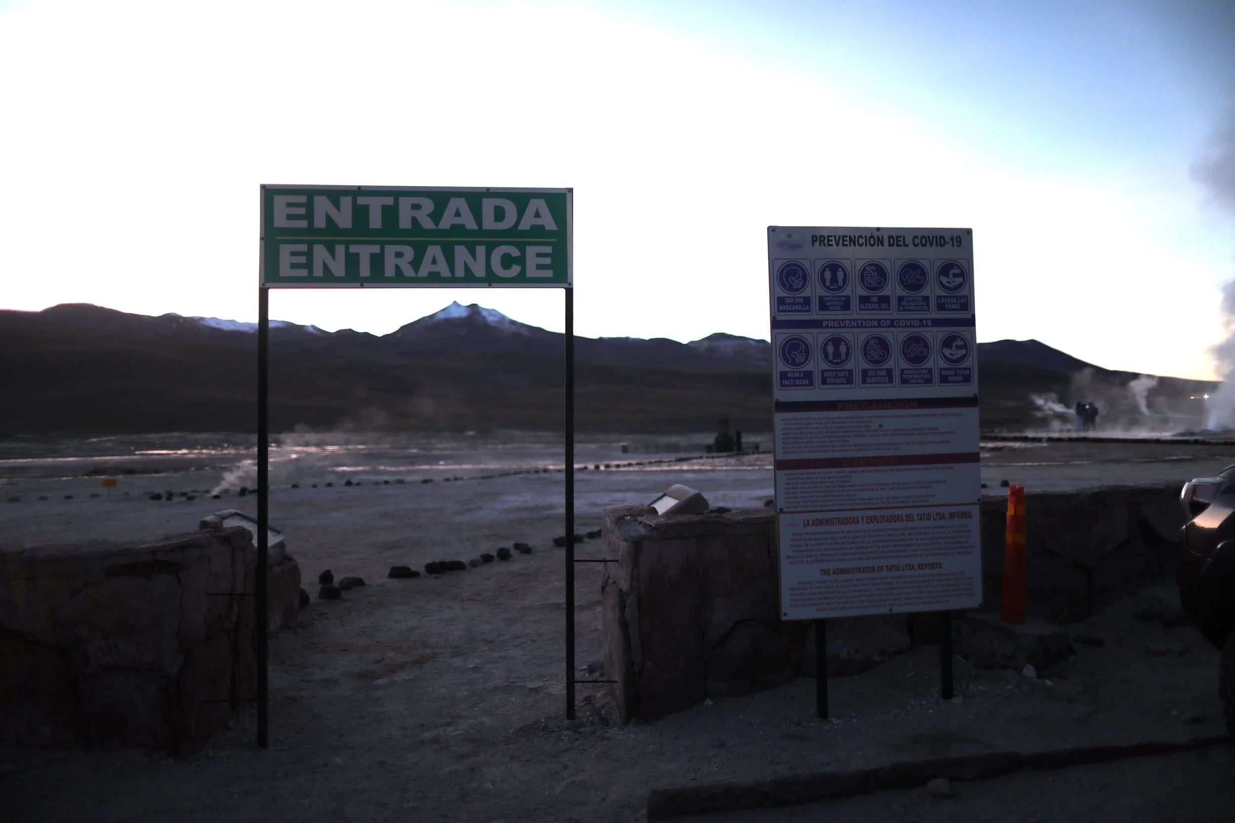 Entrance to El Tatio Geysers