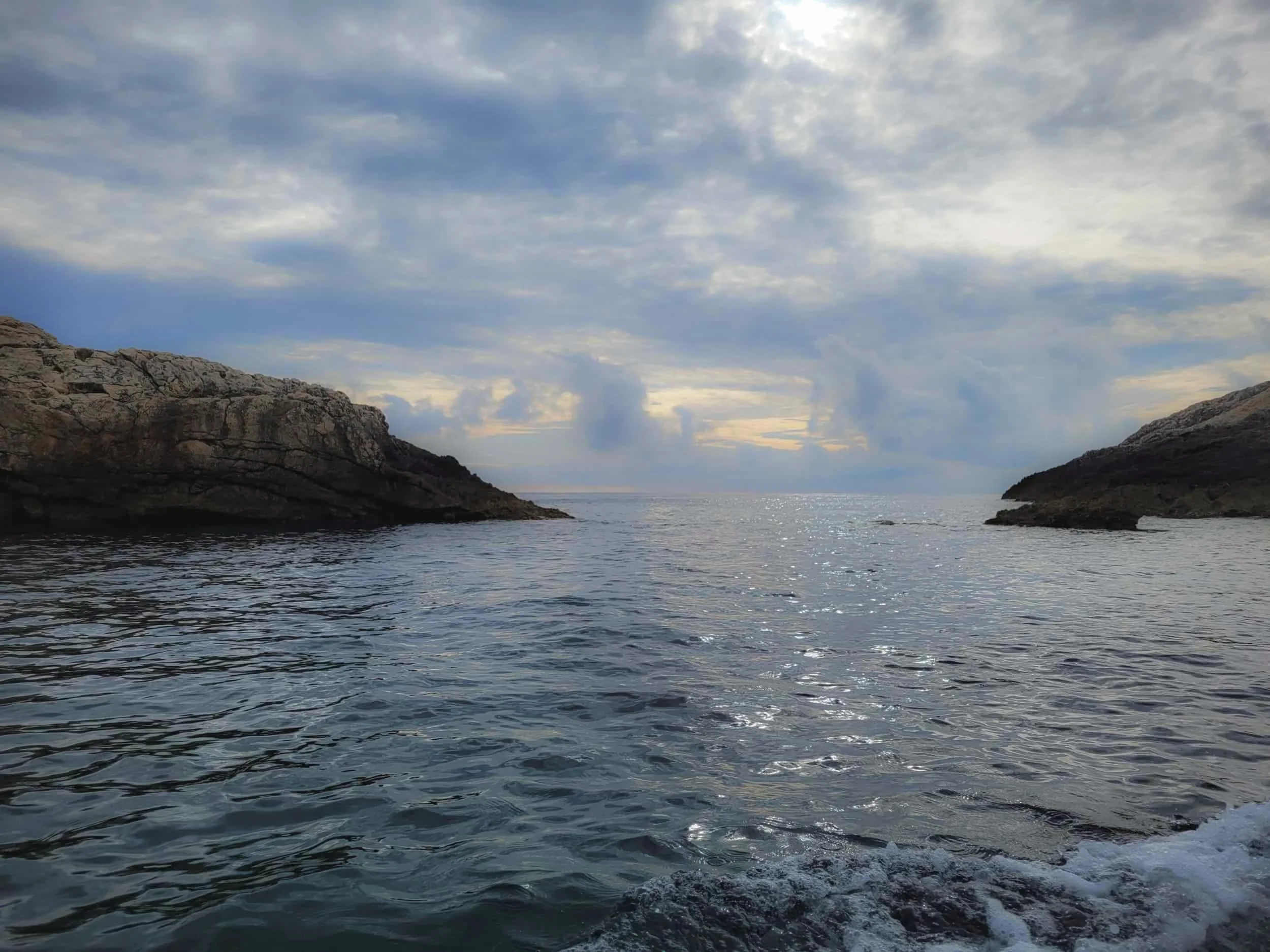 Views of rocky landscape and ocean in Croatia