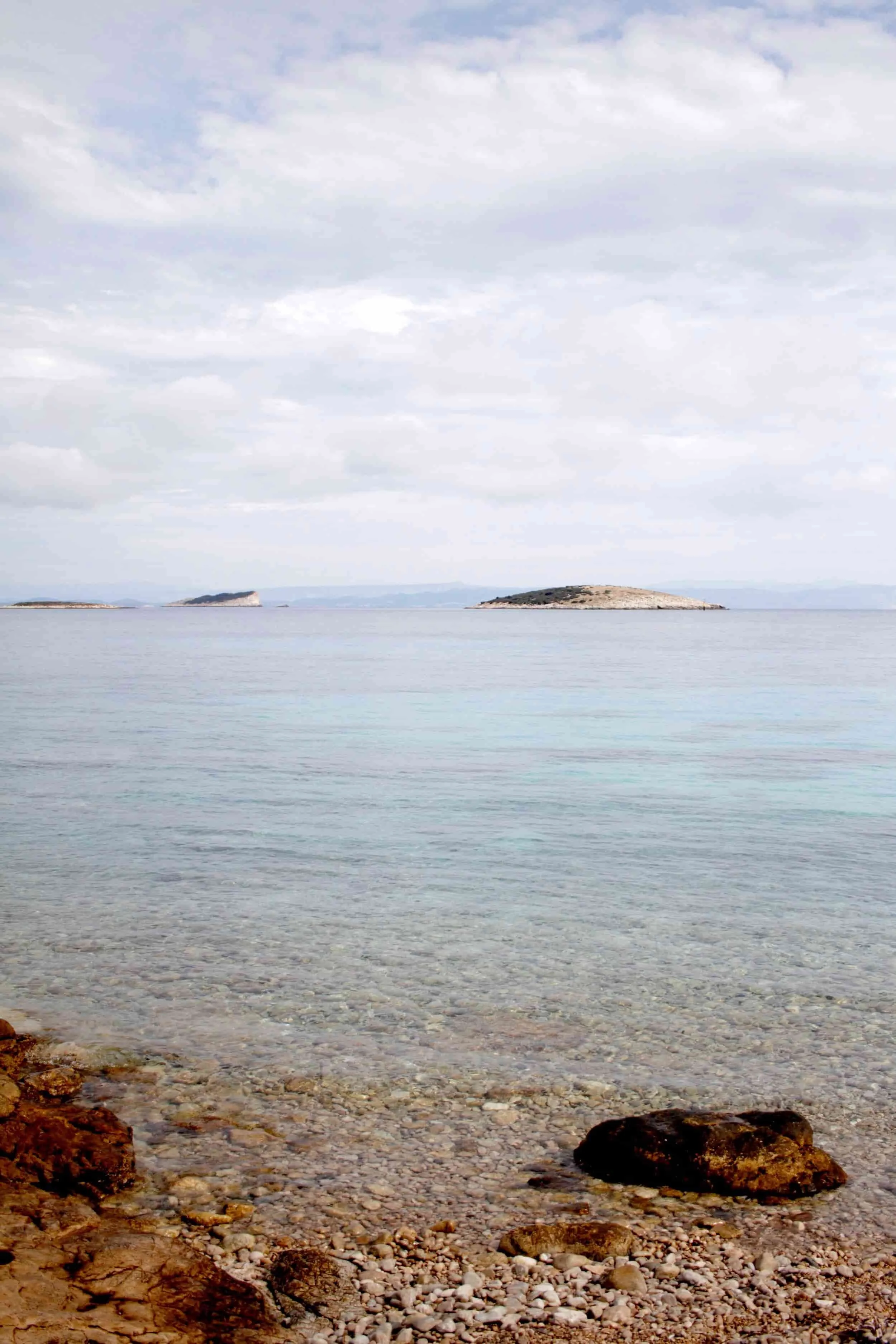 Blue Lagoon on Veliki Budikovac, Croatias islands, rocky coast and beach
