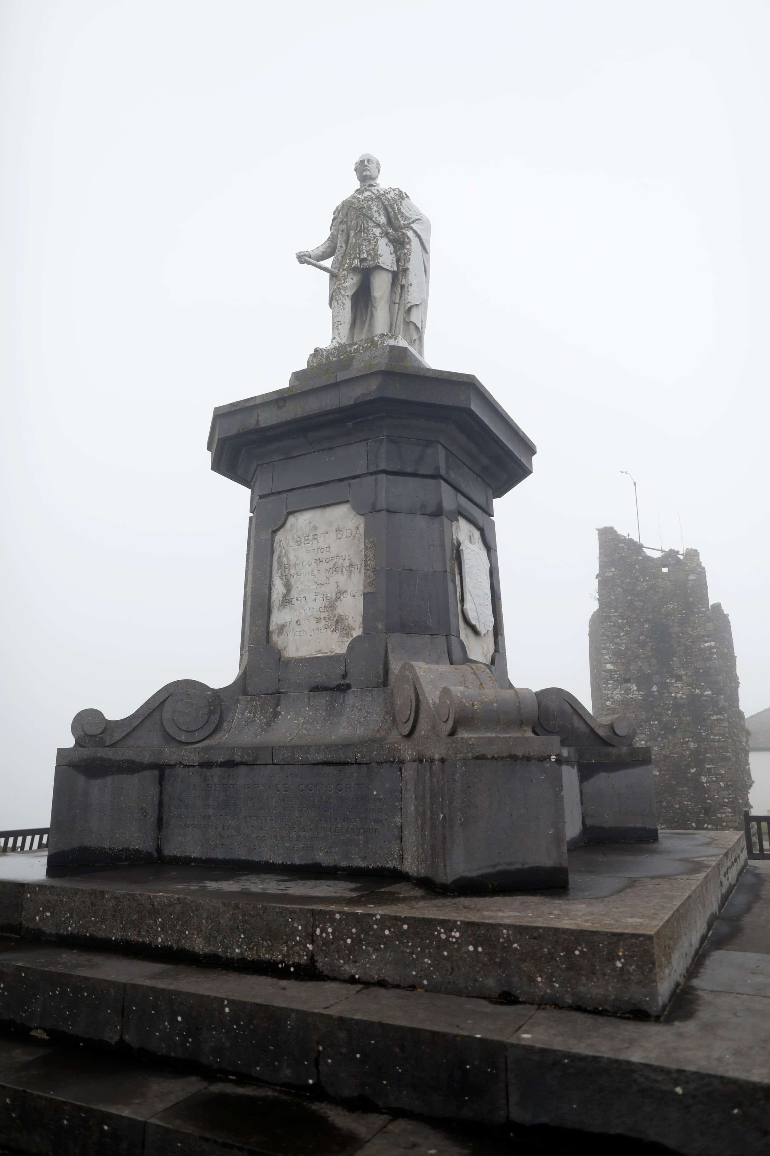 Remnants of Tenby Castle on Castle Hill in Tenby Wales