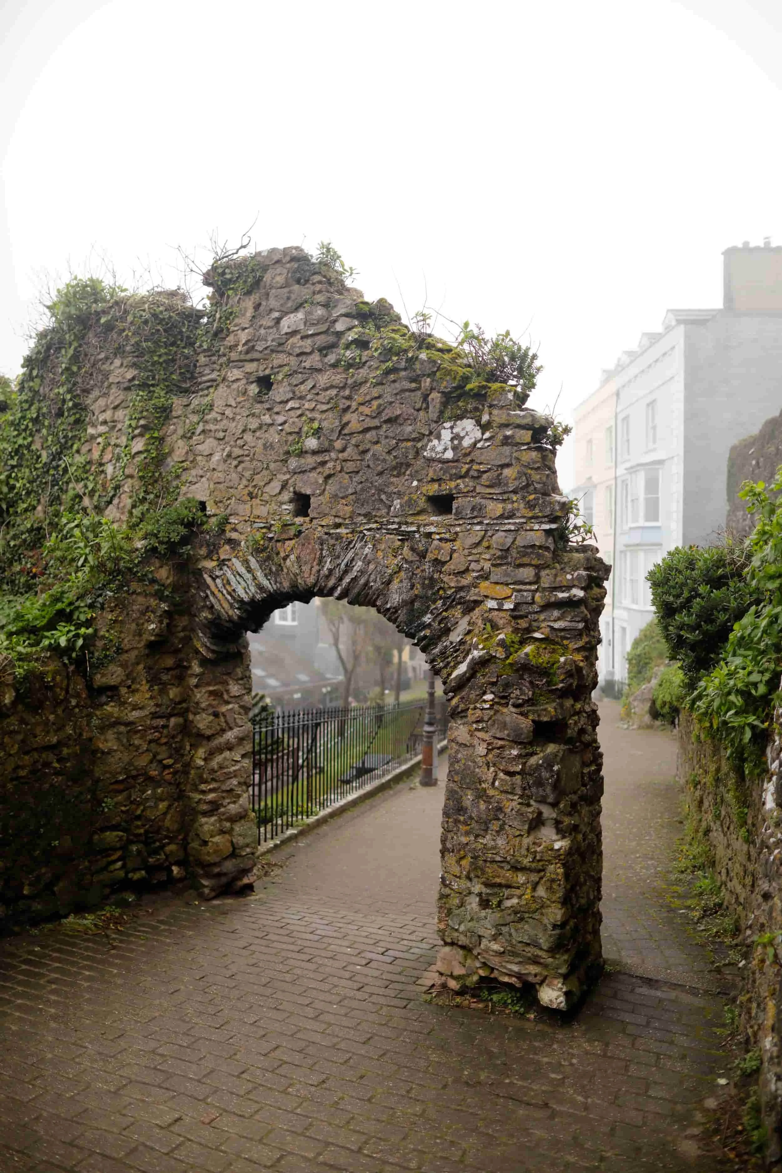 Remnants of Tenby Castle on Castle Hill in Tenby Wales