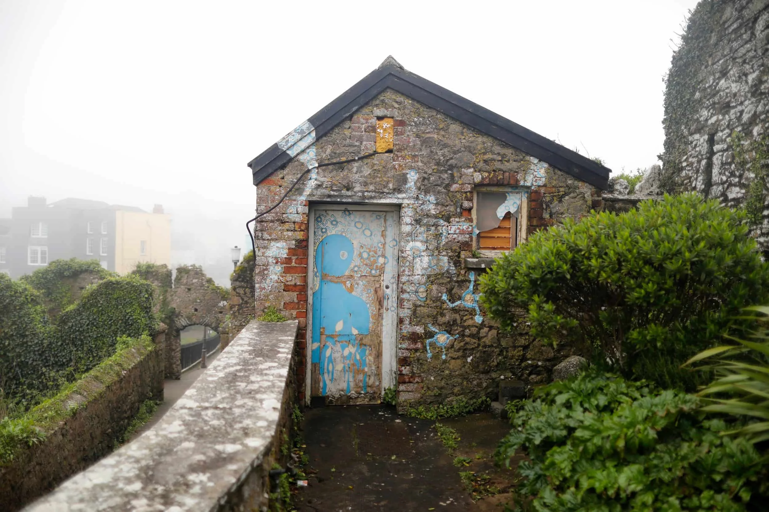 Small storehouse on Castle Hill in Tenby Wales