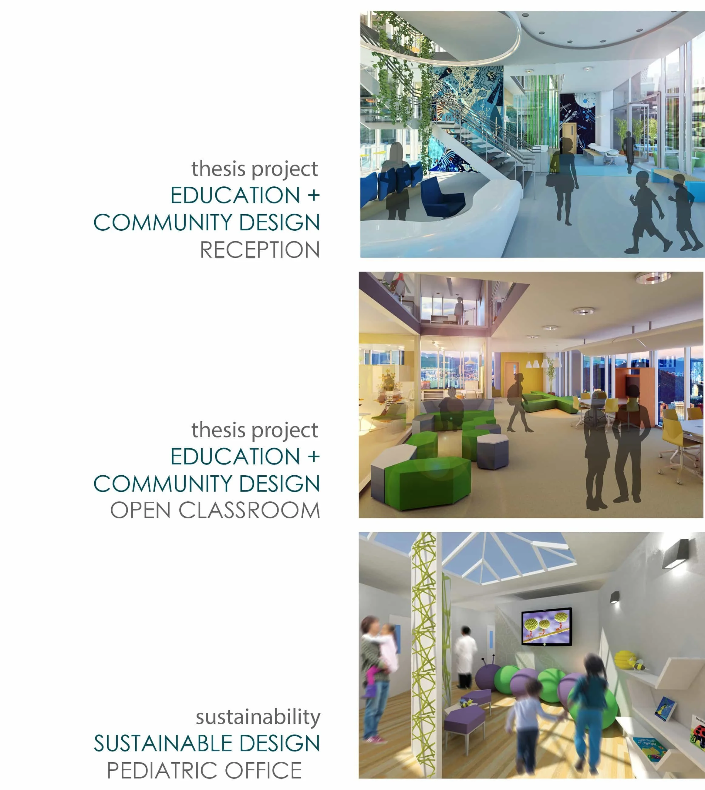 Sample renderings for interior design projects