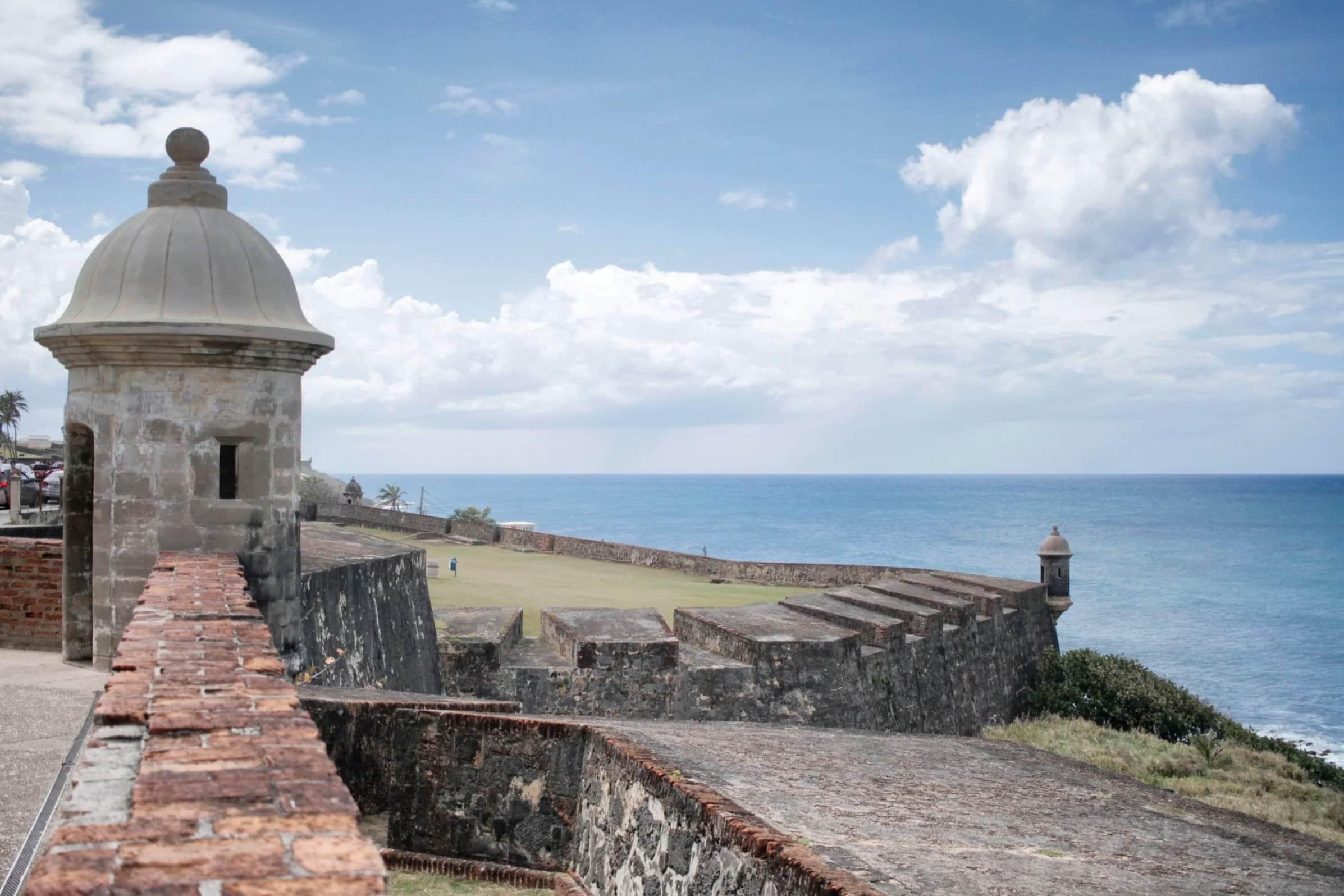 Views of the ocean from Castillo San Cristobal in Viejo San Juan PR