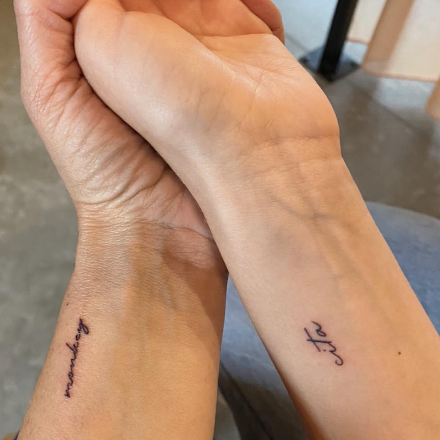 Finally a tattoo that I, as a mom, can approve of. Wishing everyone a wonderful Mother&rsquo;s Day from my family to yours💗

And shout-out to @ephemeraltattoo for mine and Ellie&rsquo;s matching (temporary) ink🙌 #madetofade