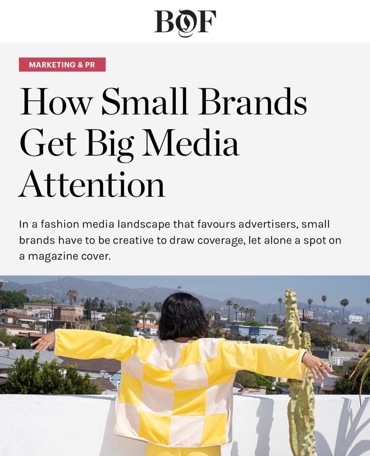 I was absolutely thrilled to be included in this story, thank you so much to @bof for the support! Read the full story at businessoffashion.com📲