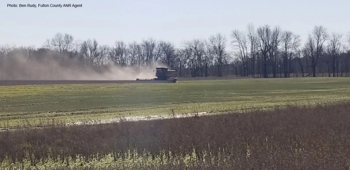 Figure 1. Soybean harvest in January 2019 in Fulton County, KY.