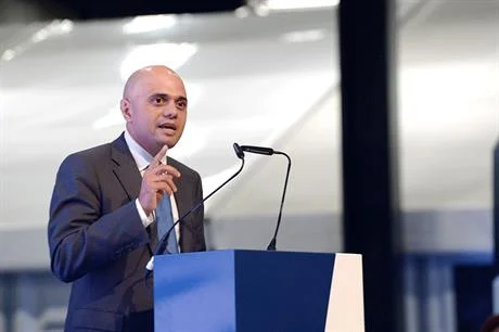 Sajid Javid speaking at the LGA Conference in Birmingham. Photo courtesy of Planning Resource , 2017.