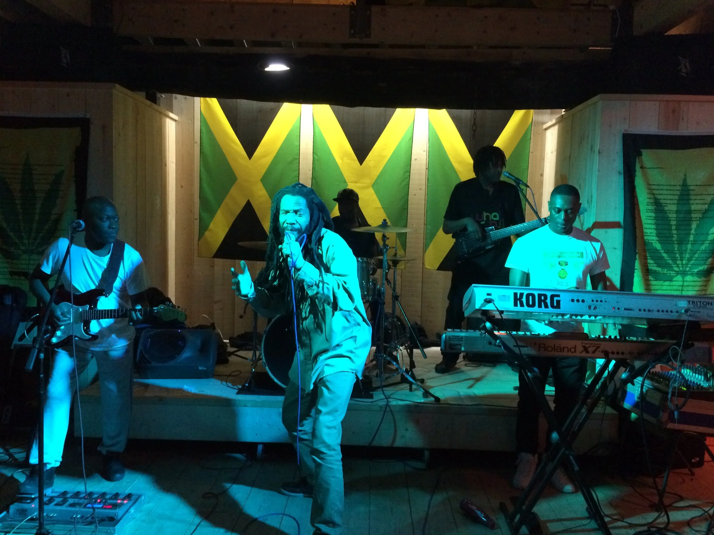 Local reggae band Inner Heart played for Gary's birthday dance party.