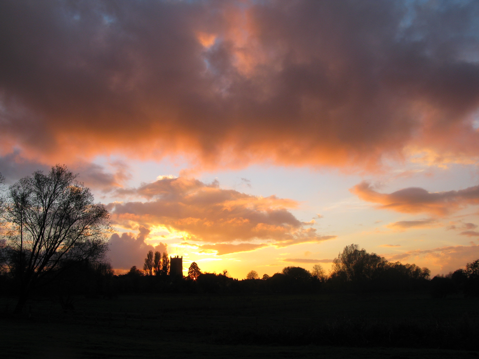  We always enjoy spectacular sunsets over the church and meadows. 