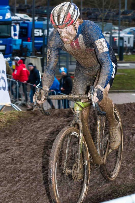 National Champion Stephen Hyde races to an 18th place finish as top American at World Championships in Bieles, Luxembourg. Photo: Kurt Van Hout.