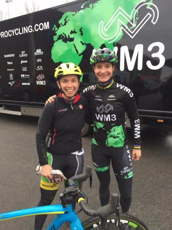 Cycle-Smart athlete Erin Faccone with Marianne Vos.