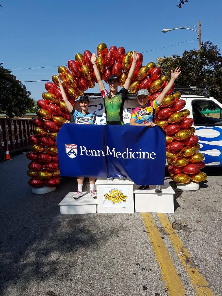 Emma Bast places 3rd in the P/1/2/3 Women at the Mainline Bike Race.