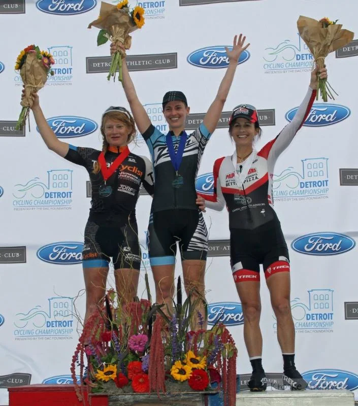 Emma Bast wins with Detroit Cycling Championship in the Elite Women's race.