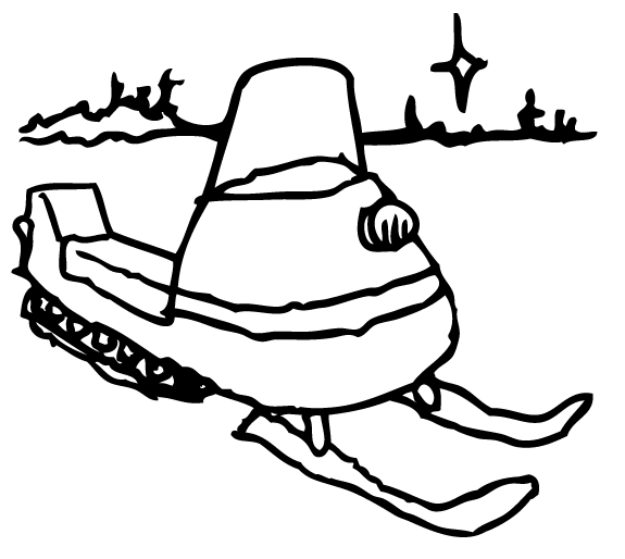 Barren Ground medium roast snowmobile artwork