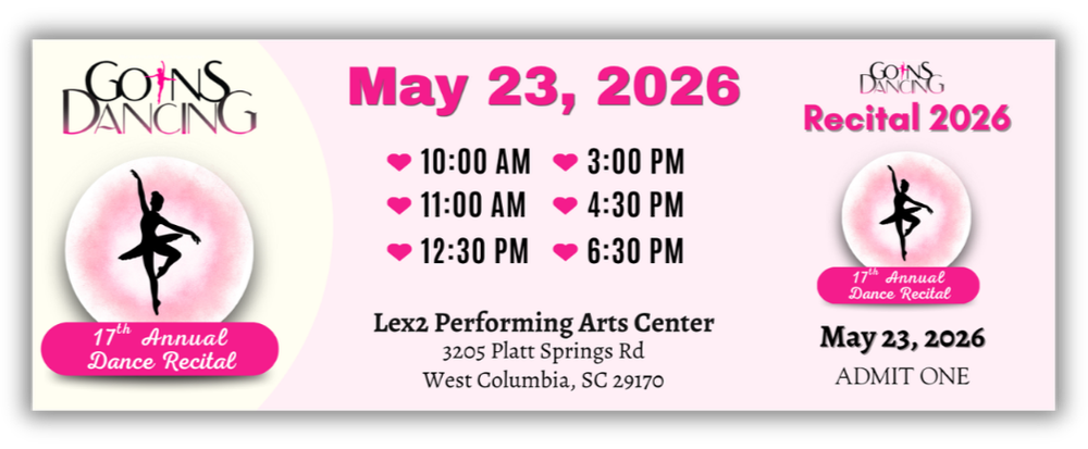 Goins Dancing recital ticket