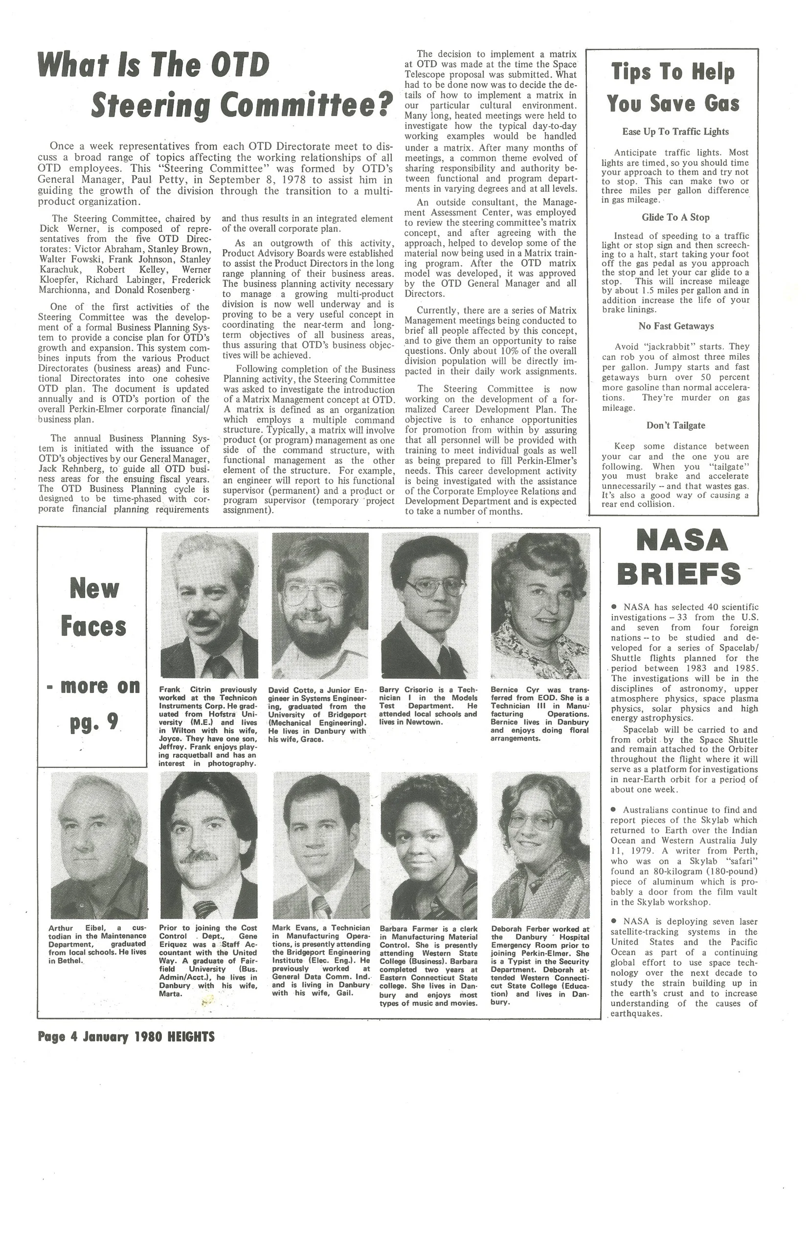 PerkinElmer Heights Newspaper of January, 1980 — Hexagon KH9