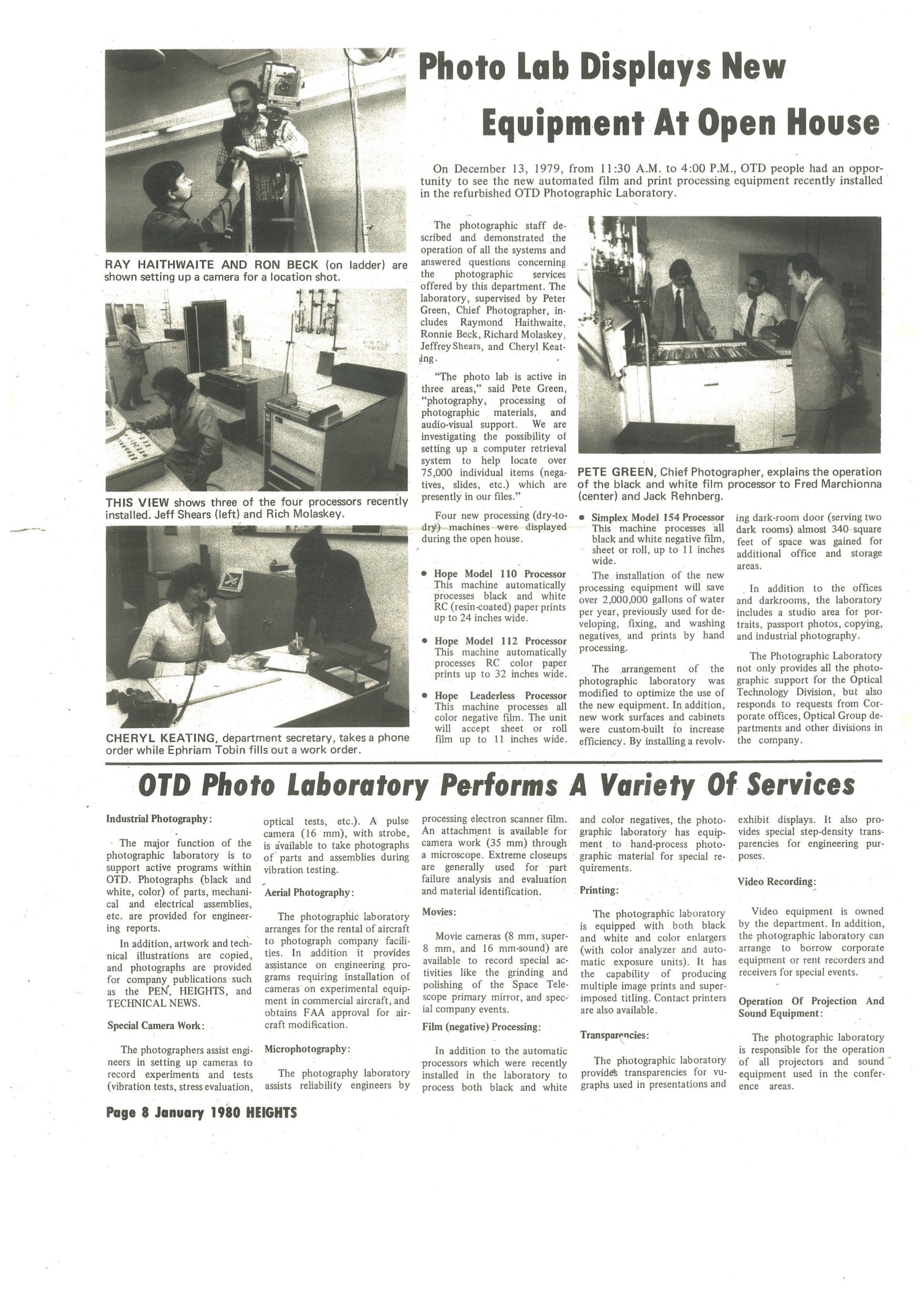 PerkinElmer Heights Newspaper of January, 1980 — Hexagon KH9