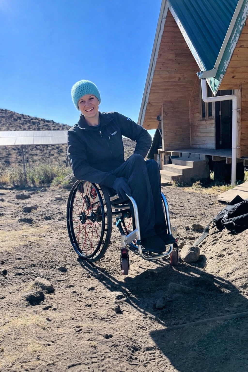 Erika Bogan climbing Mount Kilimanjaro in her wheelchair, 2022