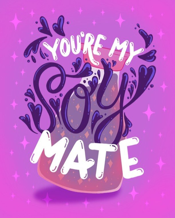 Had so much fun with this #MyPunnyValentineChallenge ! It's dedicated to my one &amp; only, who loves soy sauce almost as much as he loves me😹💖 (or maybe it's the other way around)

Thanks to @jessmillerdraws &amp; @daniellechandlerdesign for hosti