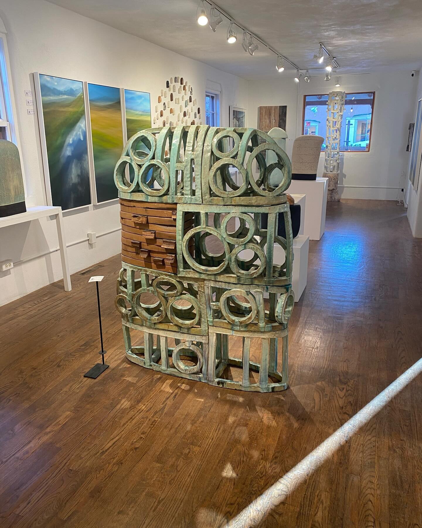 I took one last stroll through the rich and varied world of Santa Fe&rsquo;s Canyon Road gallery area. I again saw so many wonderful pieces. Including these amazing large scale sculptures made of combined ceramic and wood. So unique, so impactful.
#a