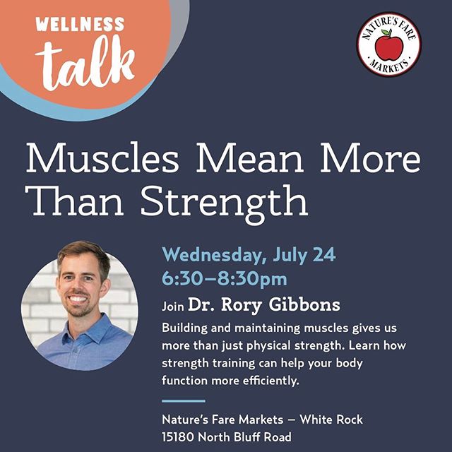 💪🏼 COMMUNITY TALK
.
Building and maintaining muscles gives us more than just physical strength. When our bodies have adequate skeletal muscles, our
.
🦴 Bones
💑 Hormones
🧠 Mood
😵 Pain levels and
🕺🏻Confidence
.
thank us
.
Come out to Nature’s Fare in White Rock on July 24th to learn more about how strength training will make your body function more efficiently! .
.
.
.
.
.
.
.
.
.
.
.
#naturesfare @naturesfaremarkets #muscle #mood #confidence #drrorygibbons #community #menshealth #strengthtraining #strength #strengthtrain #hormones #testosterone #whiterock #langleybc #education #naturopathicmedicine #strengthandconditioning